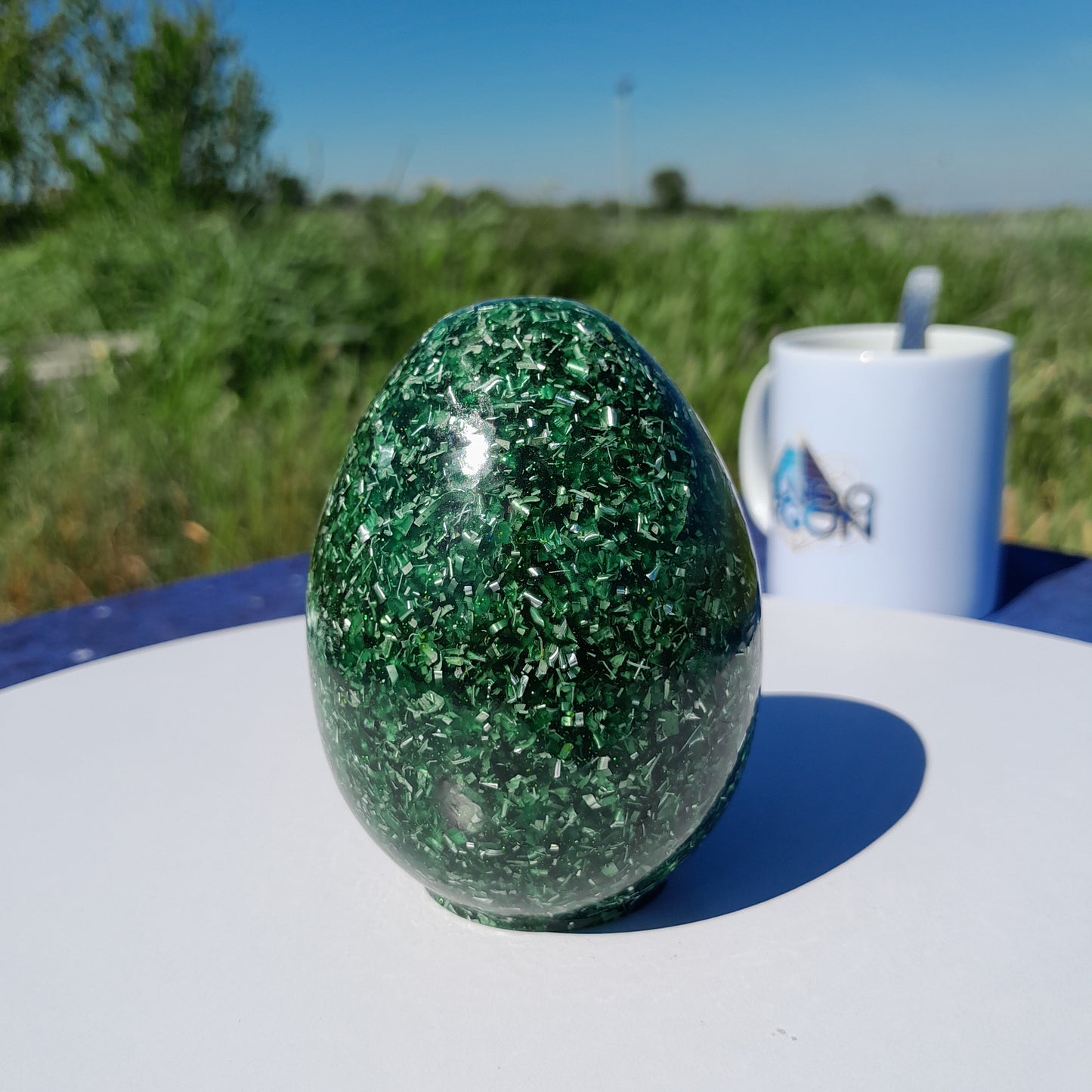 Huevo de Orgonita Verde