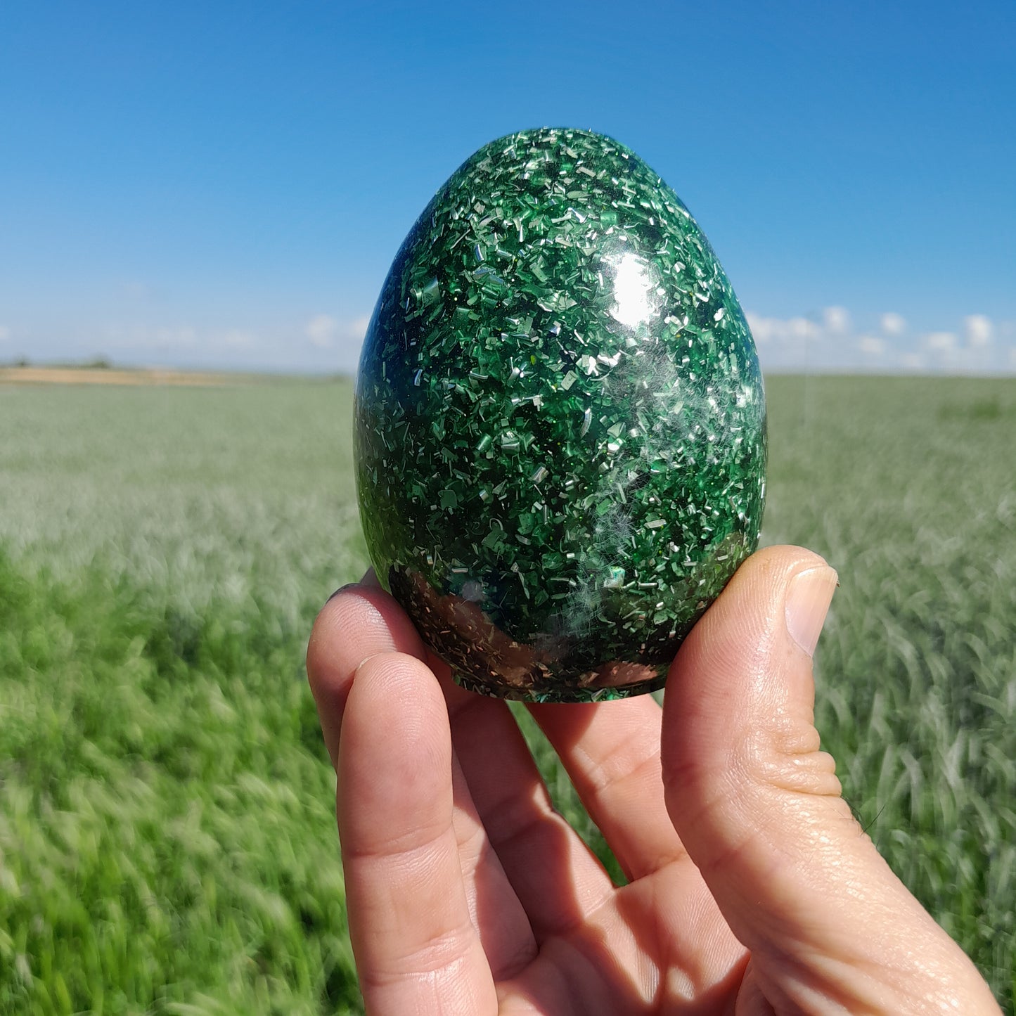 Huevo de Orgonita Verde