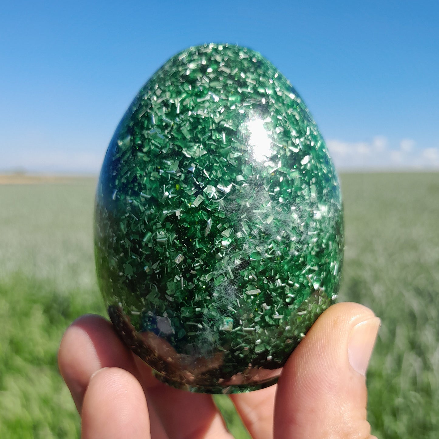 Huevo de Orgonita Verde