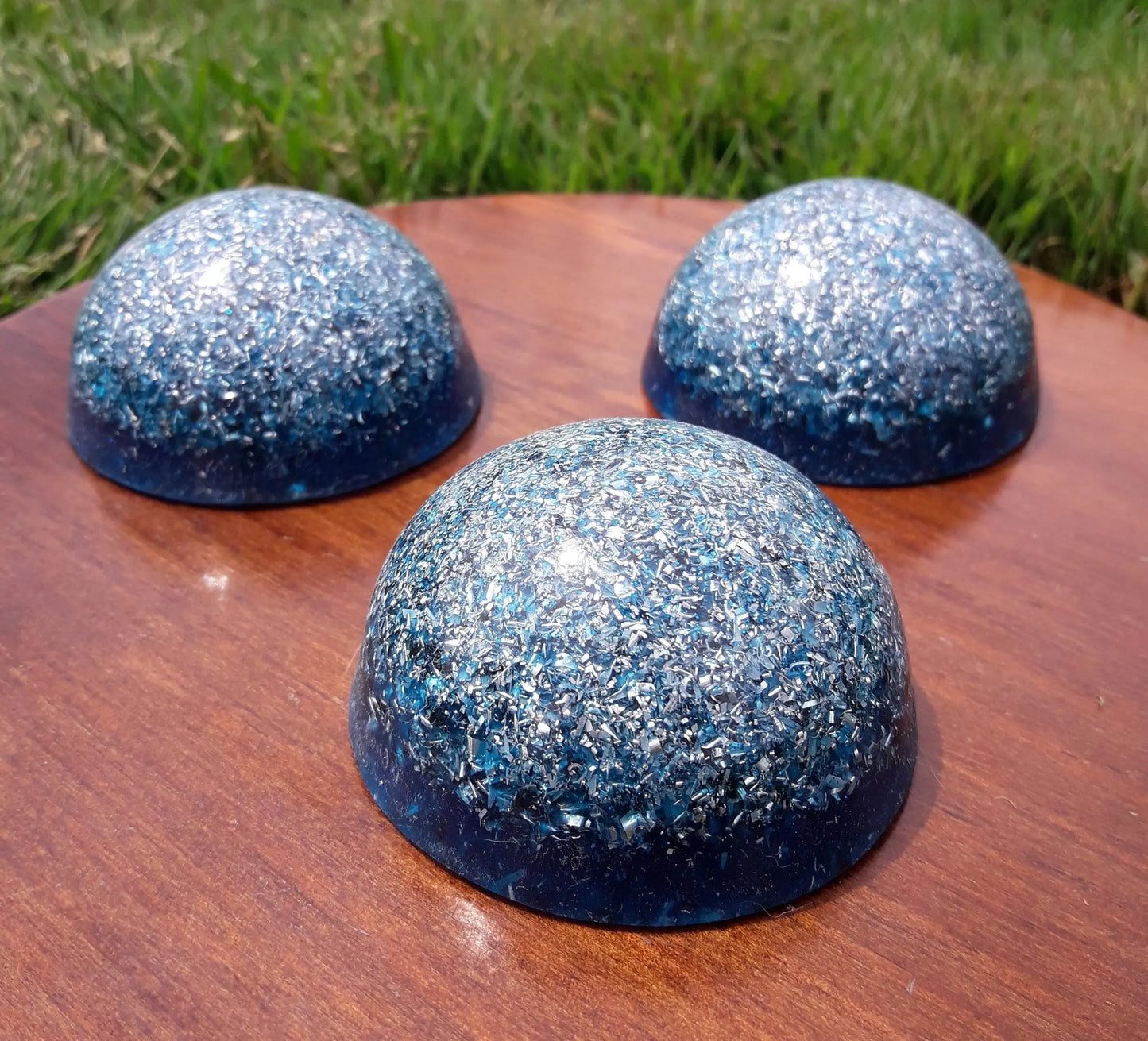 Blue Hemisphere Orgonite- Protects from Electromagnetism, 4G and 5G- Energy Transmuter-
