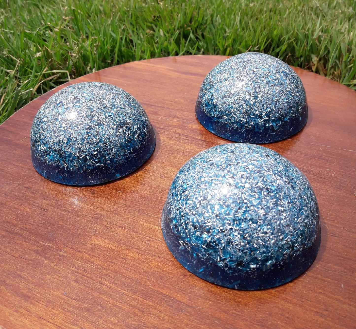 Blue Hemisphere Orgonite- Protects from Electromagnetism, 4G and 5G- Energy Transmuter-