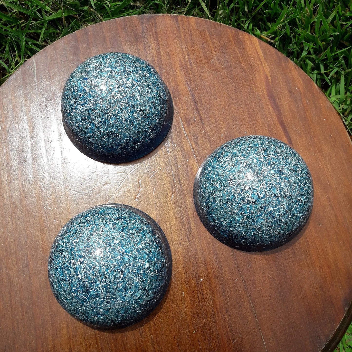 Blue Hemisphere Orgonite- Protects from Electromagnetism, 4G and 5G- Energy Transmuter-