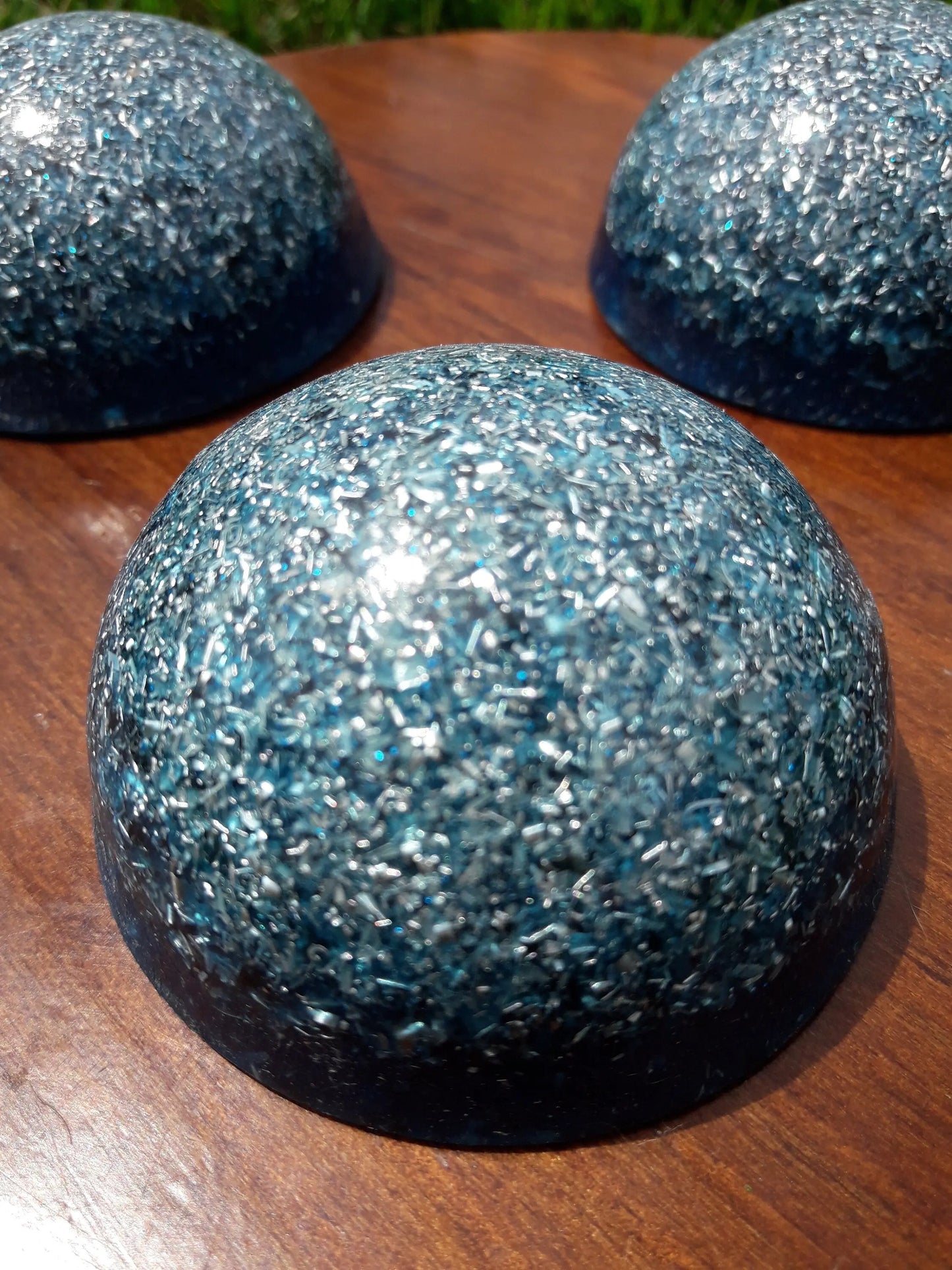 Blue Hemisphere Orgonite- Protects from Electromagnetism, 4G and 5G- Energy Transmuter-