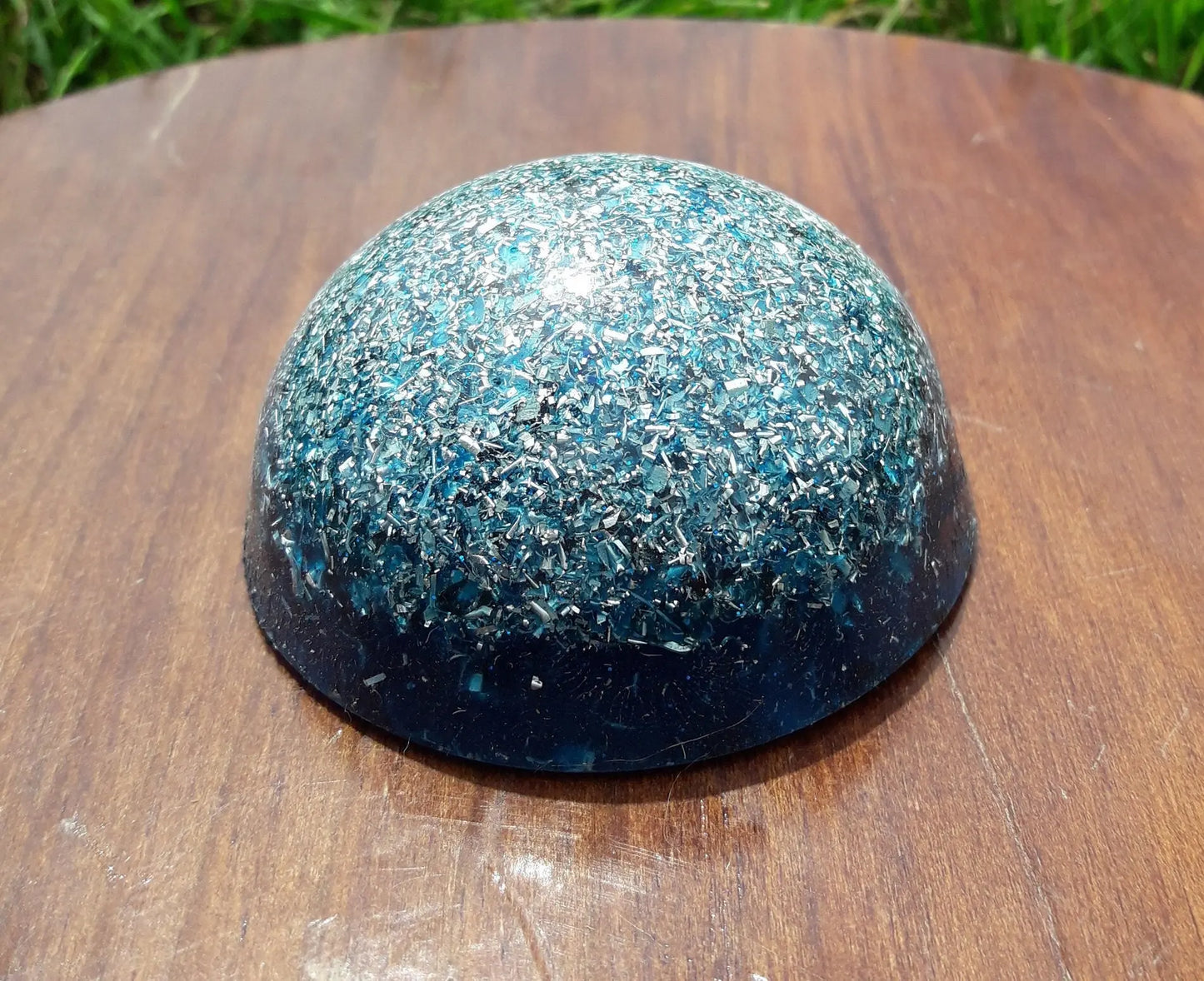 Blue Hemisphere Orgonite- Protects from Electromagnetism, 4G and 5G- Energy Transmuter-
