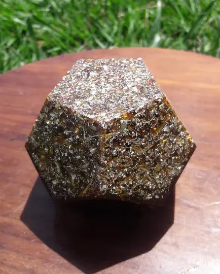 Dodecaedro Orgonita Color Caramelo- Dodecaedro Orgónico