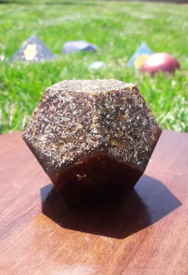 Dodecaedro Orgonita Color Caramelo- Dodecaedro Orgónico