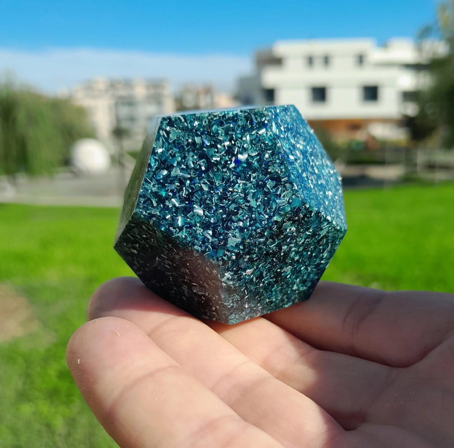 Mini Dodecaedro Orgonita Azul- Protector 5G- Armonizador Energía