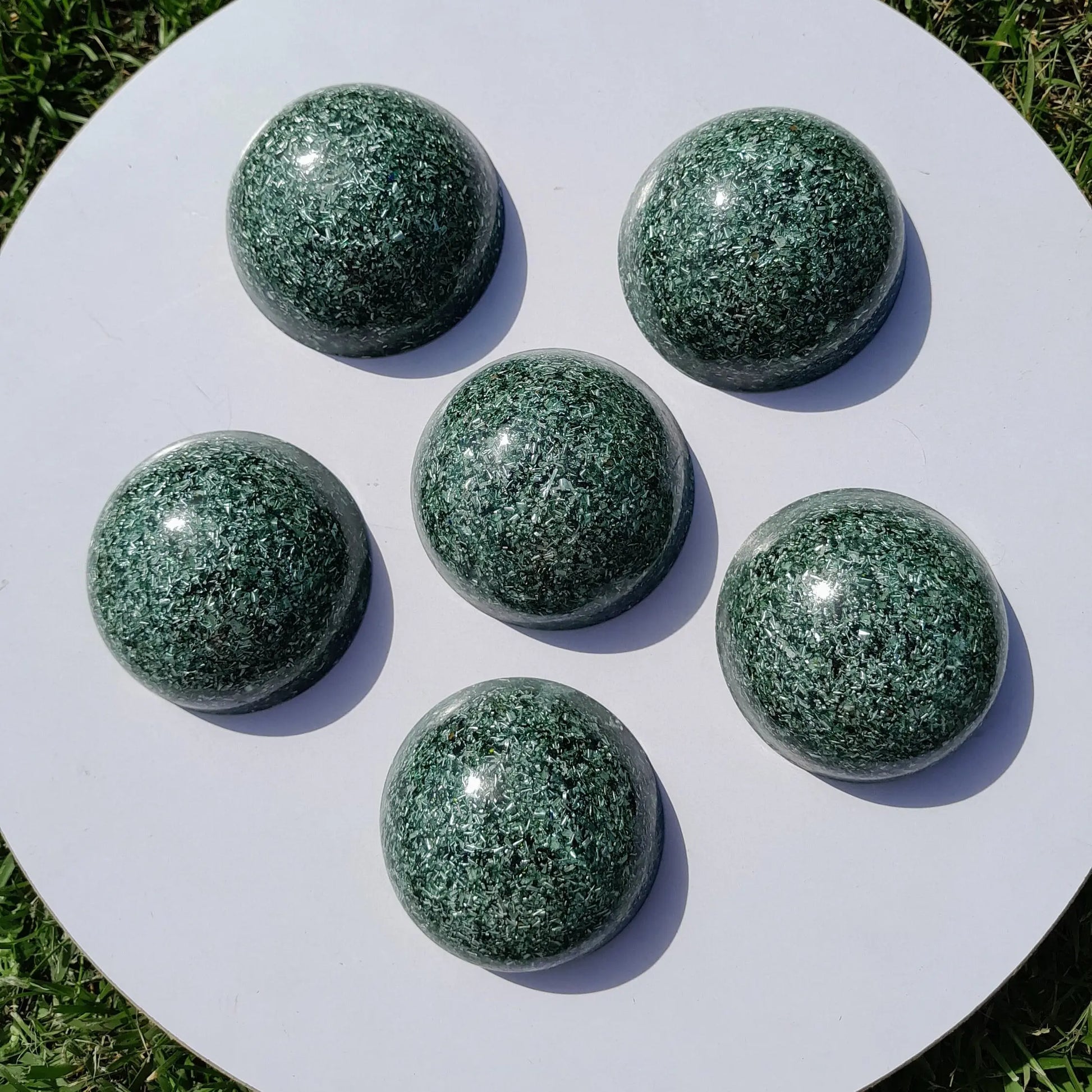 Orgonita Semiesfera Verde - mundoorgon