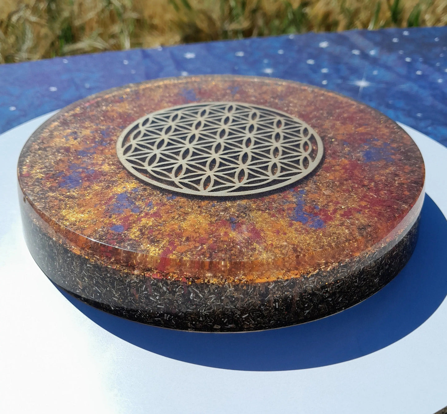 Plato de Carga de Orgón Flor de la vida- Generador Energético - mundoorgon
