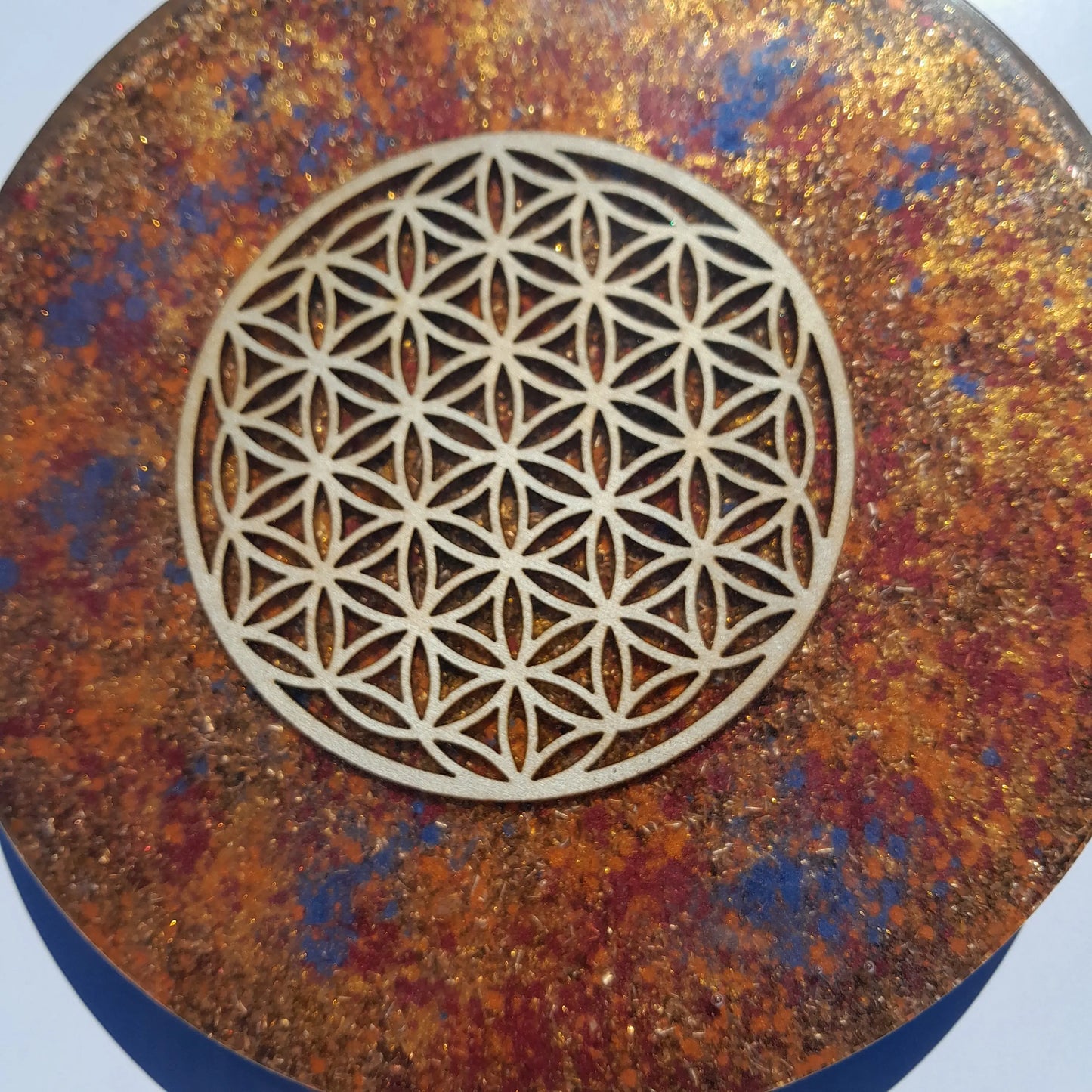 Plato de Carga de Orgón Flor de la vida- Generador Energético - mundoorgon