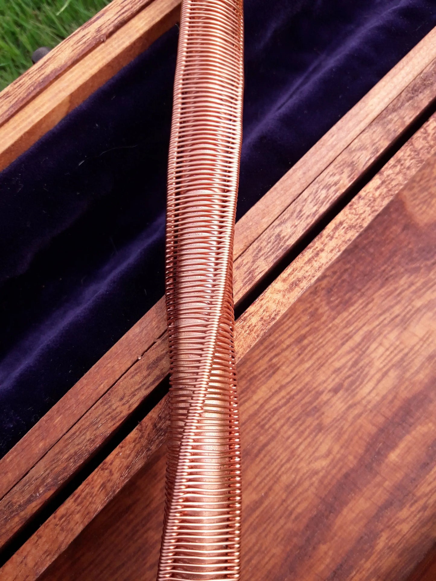 Wand of Power- Healing Wand- Handcrafted with Copper, Green Quartz and a Laser Quartz at the Tip- Wicca Wand- Ritual Tools-