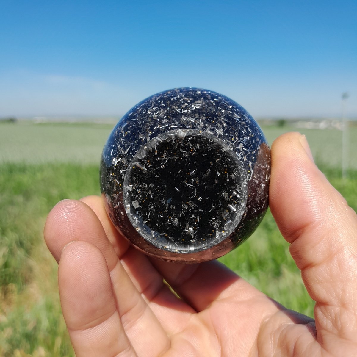 Huevo Orgonita con Shunguita - Mundo Orgon