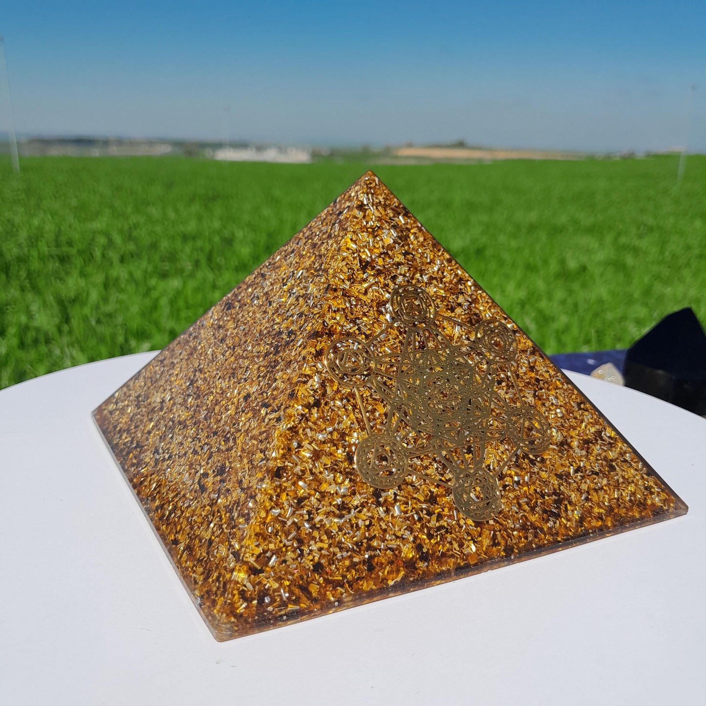 Pirámide Orgonita Metatron Marrón- 140mm de Base- Orgone Pyramid