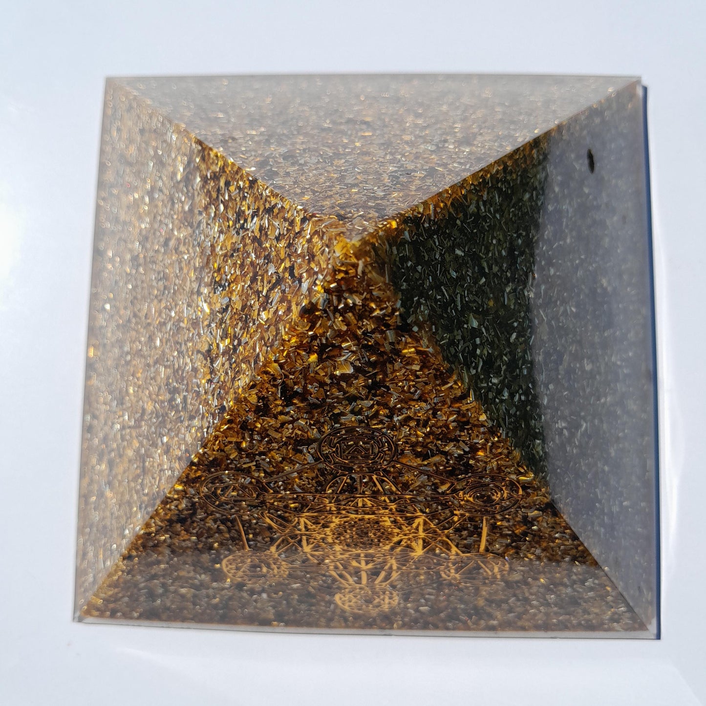Pirámide Orgonita Metatron Marrón- 140mm de Base- Orgone Pyramid