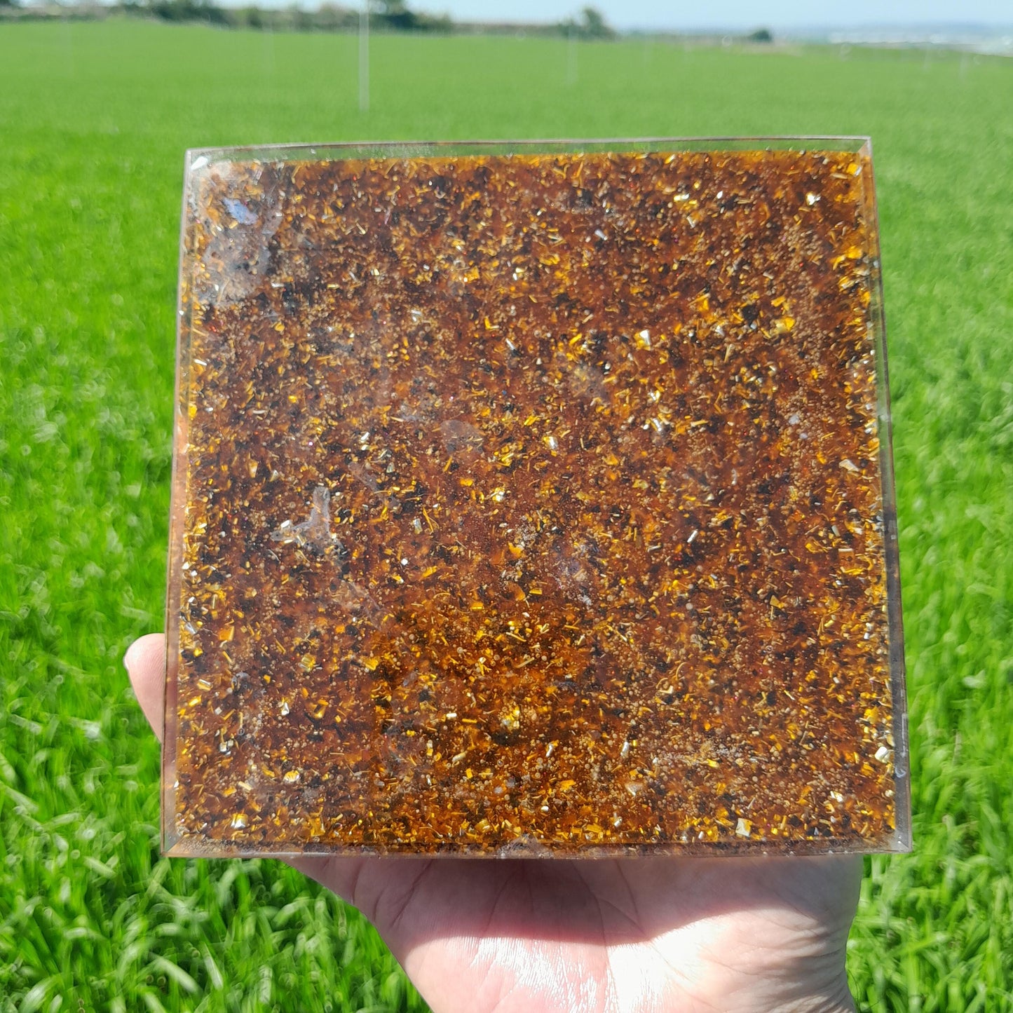 Pirámide Orgonita Metatron Marrón- 140mm de Base- Orgone Pyramid