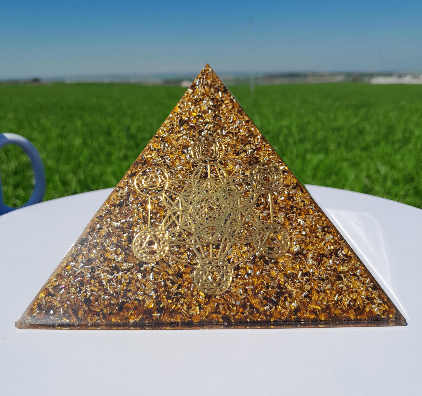 Pirámide Orgonita Metatron Marrón- 140mm de Base- Orgone Pyramid