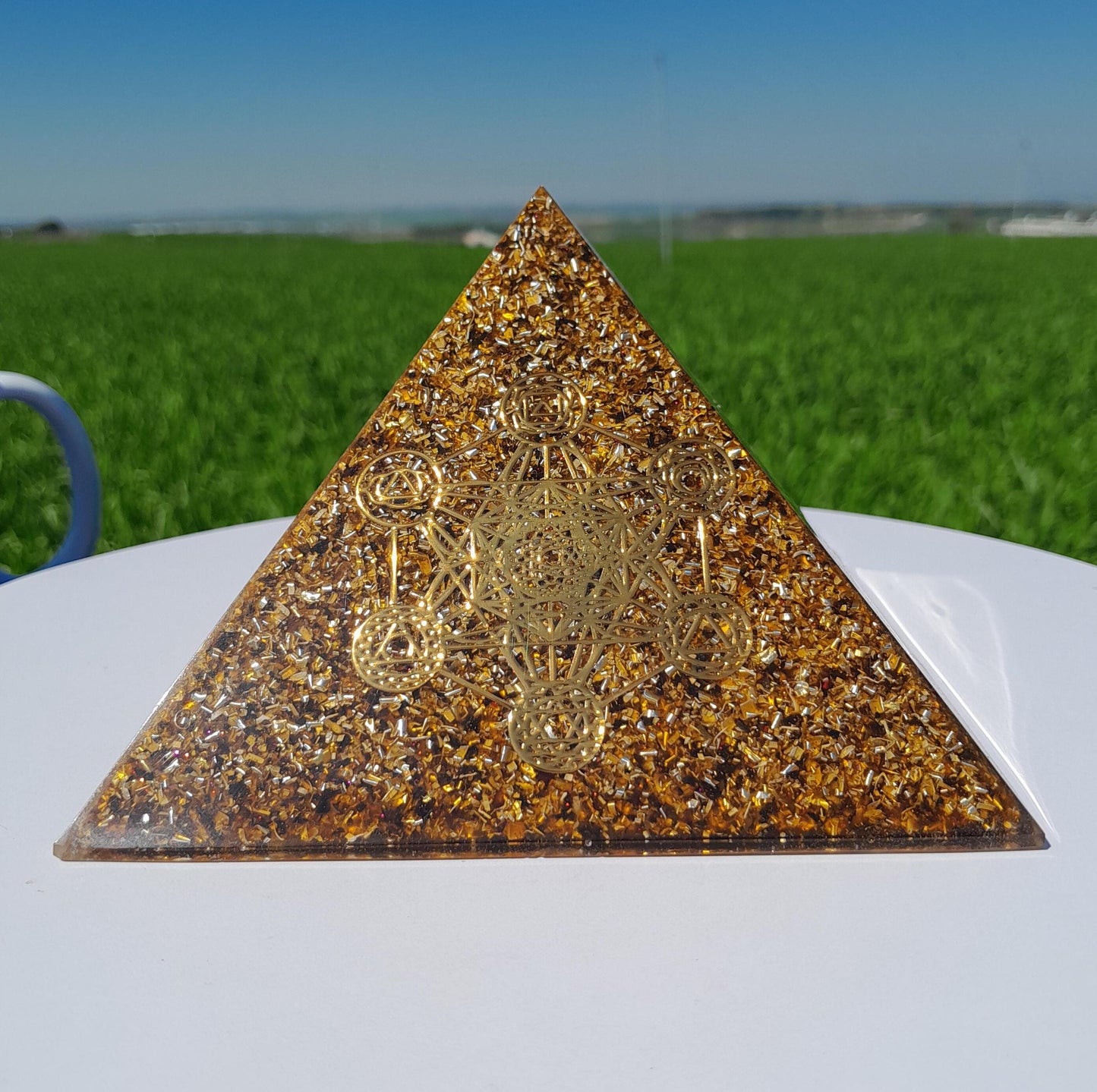 Pirámide Orgonita Metatron Marrón- 140mm de Base- Orgone Pyramid