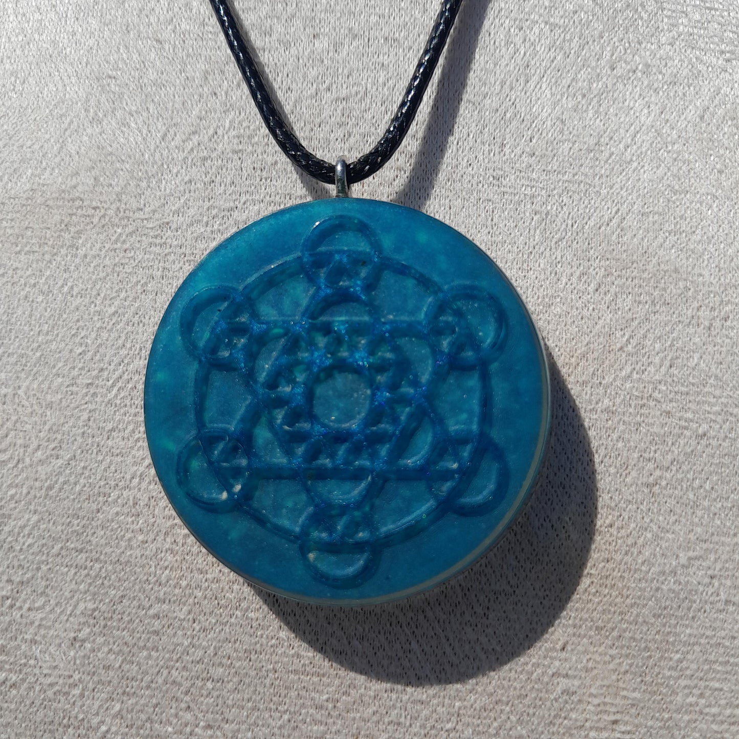Colgante Orgonita Metatron Azul Cielo- Protección 5G- Orgone Necklace