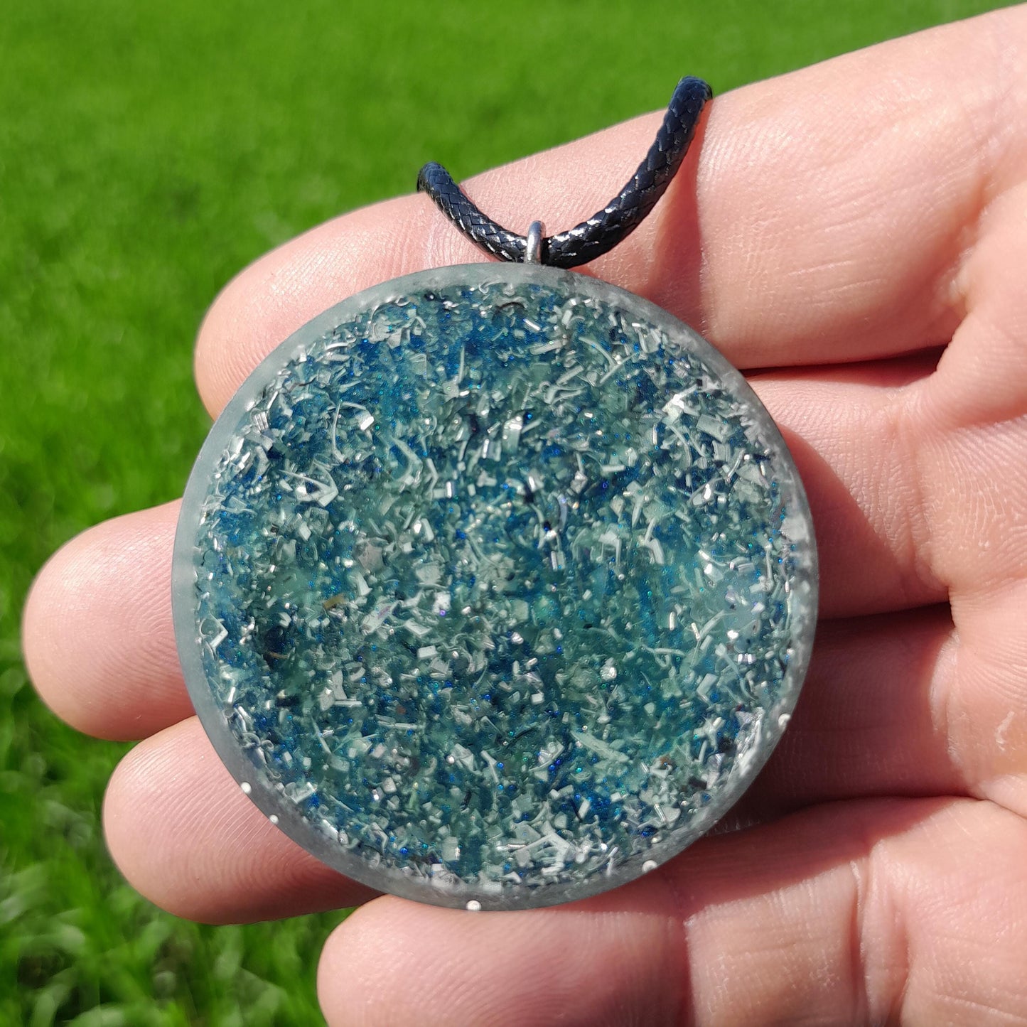 Colgante Orgonita Metatron Azul Cielo- Protección 5G- Orgone Necklace