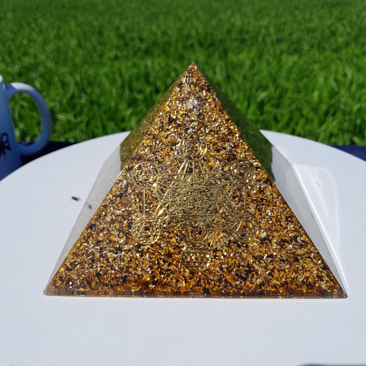 Pirámide Orgonita Metatron Marrón- 140mm de Base- Orgone Pyramid