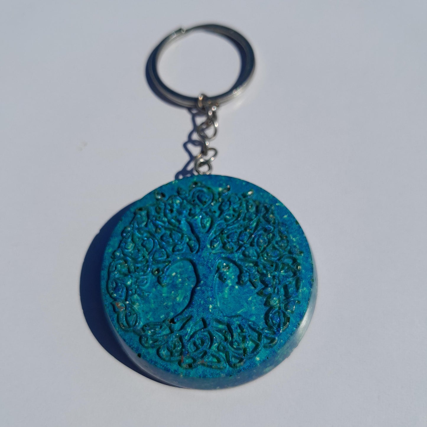 Llavero Orgonita Árbol de la Vida Azul- Protector 5G- Orgone Keychain