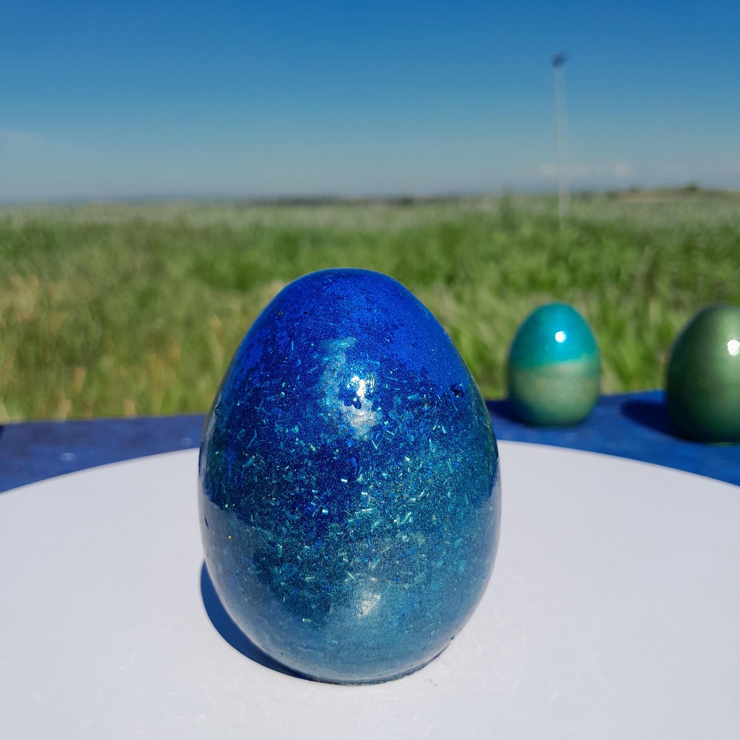 Huevo Orgonita Aguas Azules- Transmutador de Energías- Protección 5G y Electromagnetismo EMF