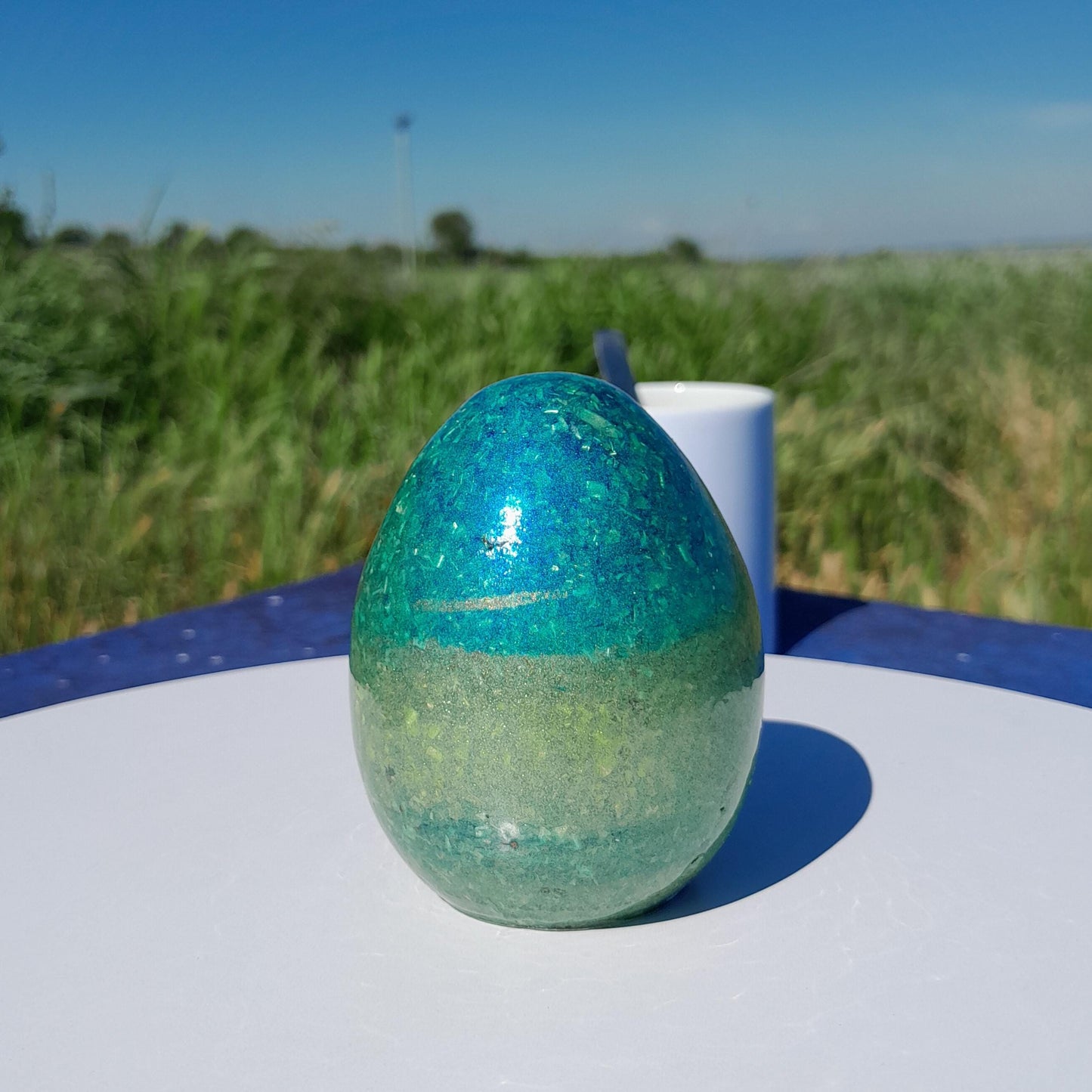 Huevo Orgonita Aguas Verdes y Azules- Protección 5G y EMF- Orgone Energy