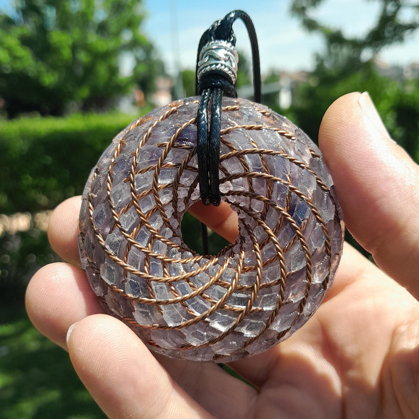 Bobina Rodin con Cuarzo Amatista- Generador de Ondas de Vórtice
