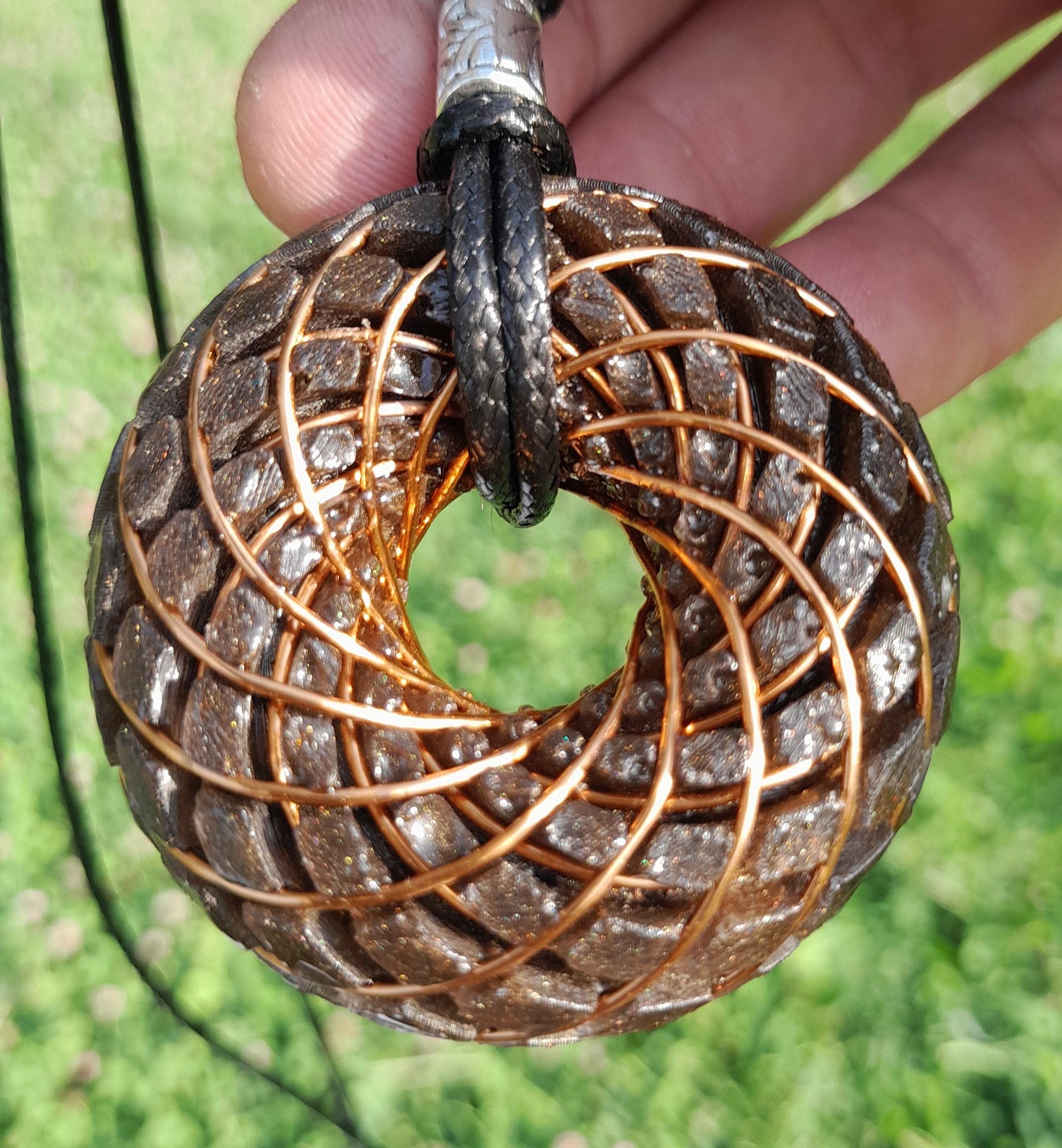 Bobina Torus Rodin Azul con Shungit- 50mm- Generador de Ondas de Vórtice