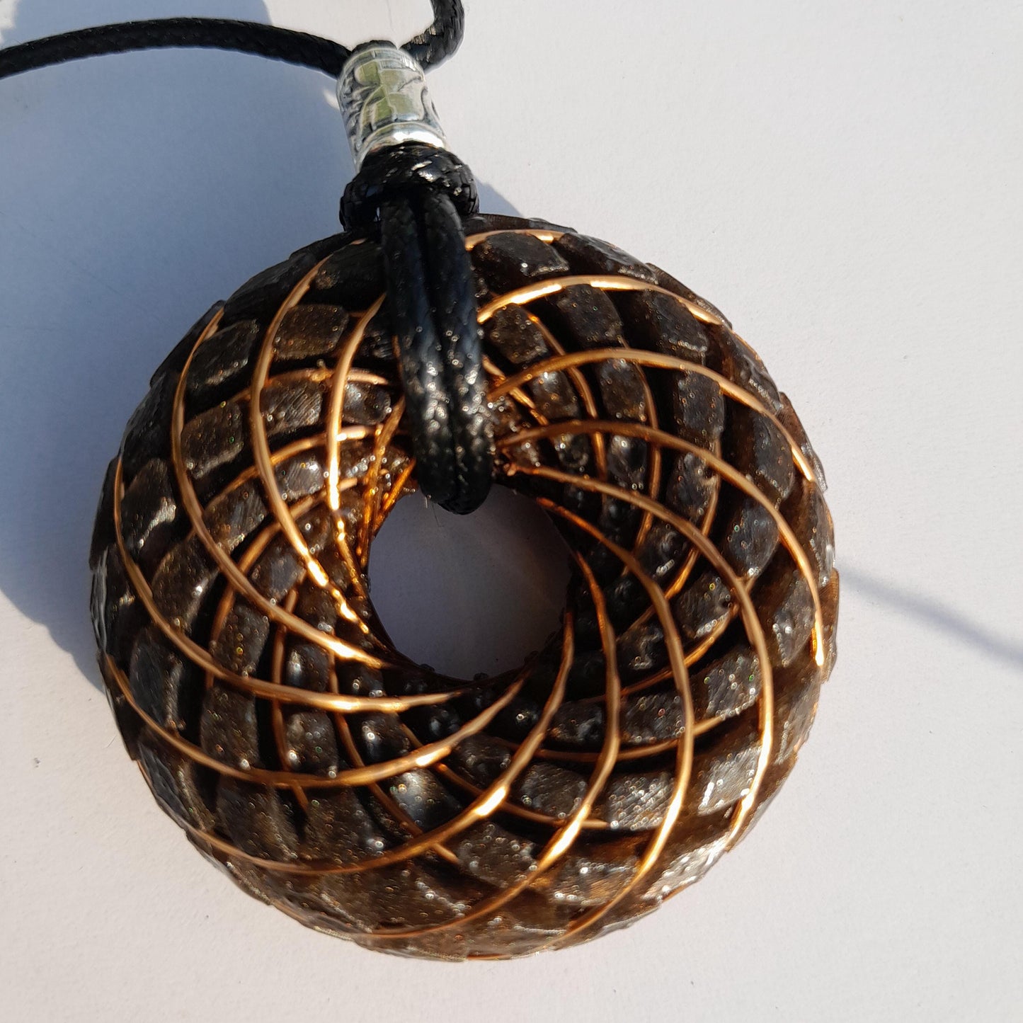 Bobina Torus Rodin Azul con Shungit- 50mm- Generador de Ondas de Vórtice