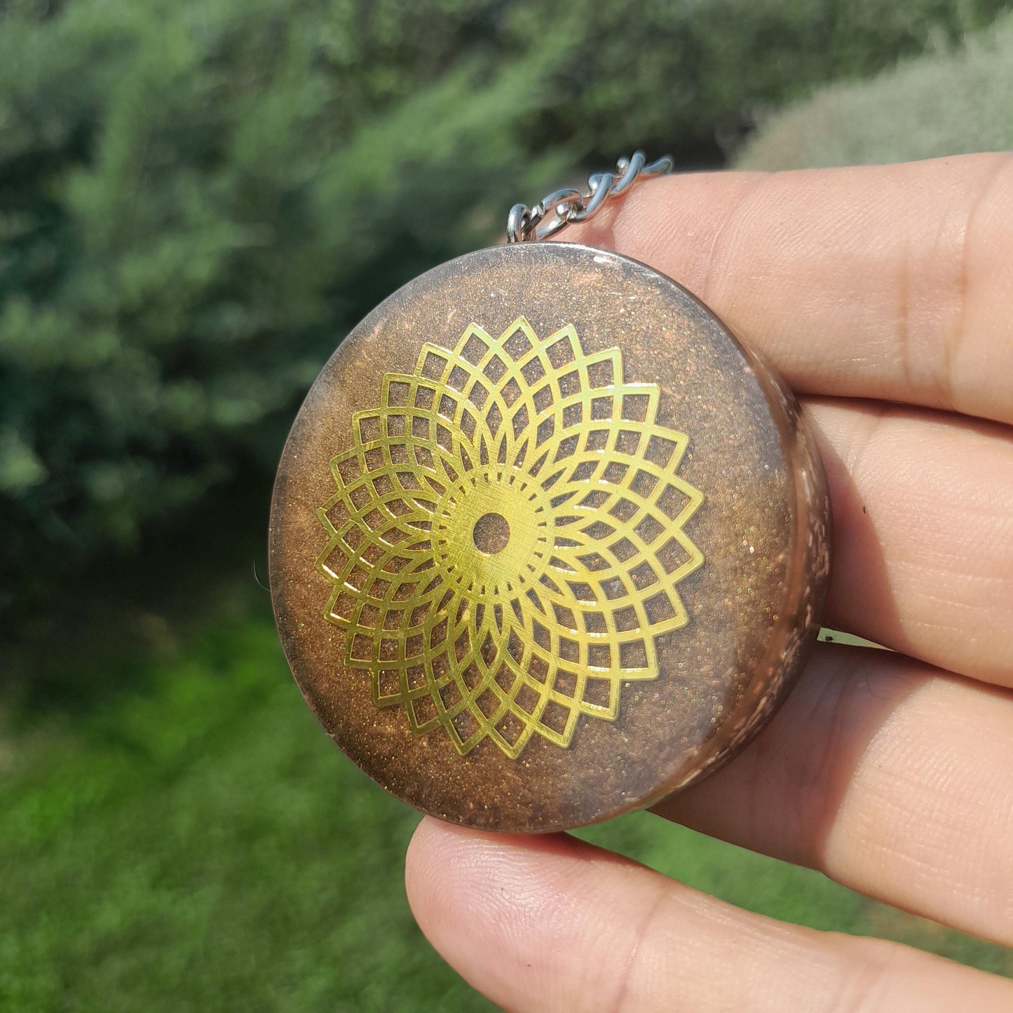 Llavero Orgonita Toroide 2D con Shunguita- Protección Energética, Amuleto Espiritual Hecho a Mano