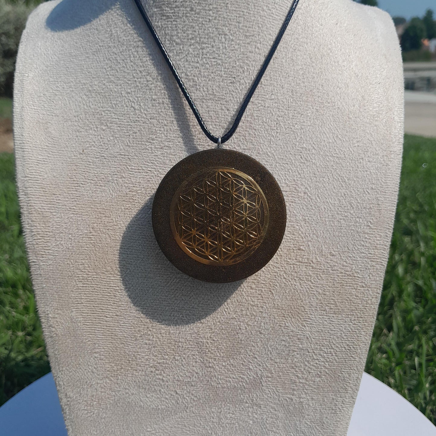 Colgante Orgonita Flor de la Vida con Shungita| Protección 5G, EMF, Energía Orgone, Hecho a Mano