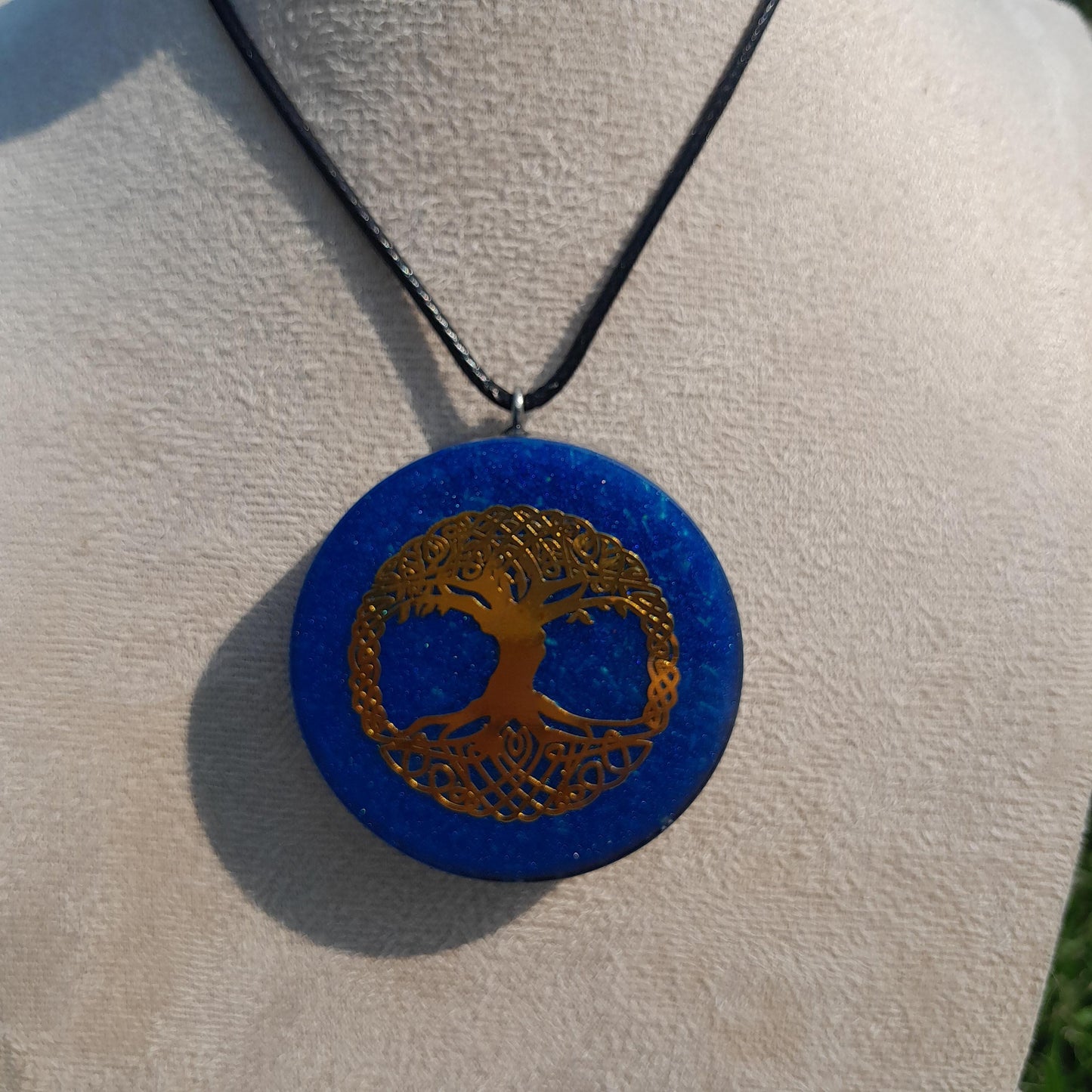 Colgante Orgonita Árbol de la Vida Azul con Shungita | Protección 5G, EMF, Energía Orgone, Hecho a Mano