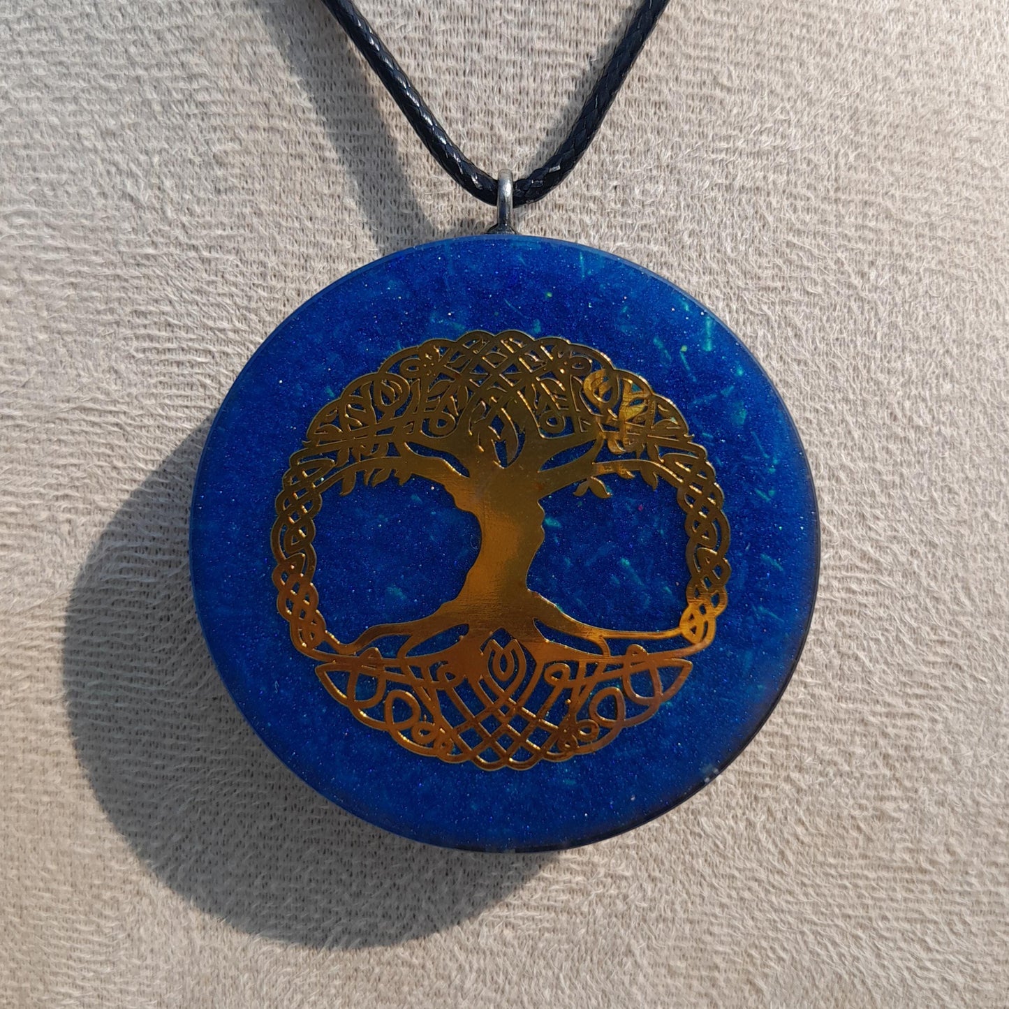 Colgante Orgonita Árbol de la Vida Azul con Shungita | Protección 5G, EMF, Energía Orgone, Hecho a Mano