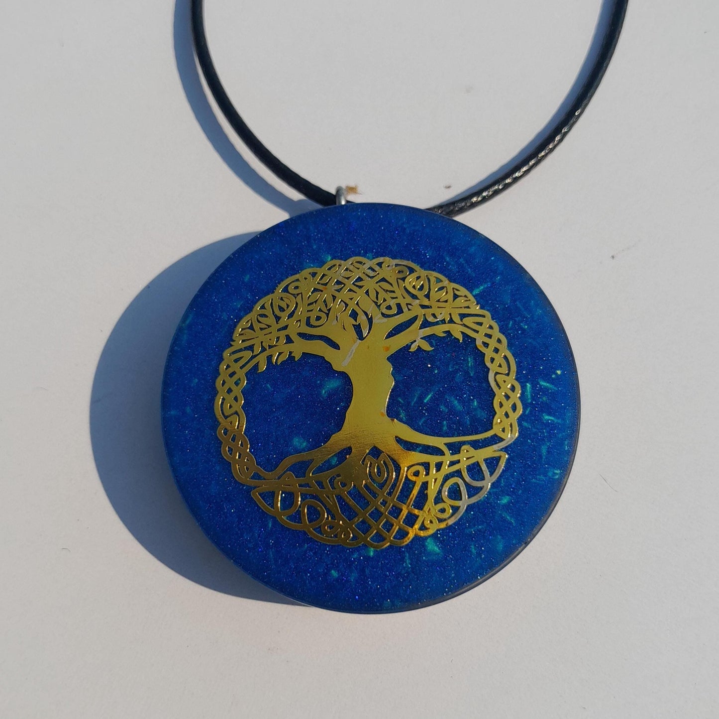 Colgante Orgonita Árbol de la Vida Azul con Shungita | Protección 5G, EMF, Energía Orgone, Hecho a Mano