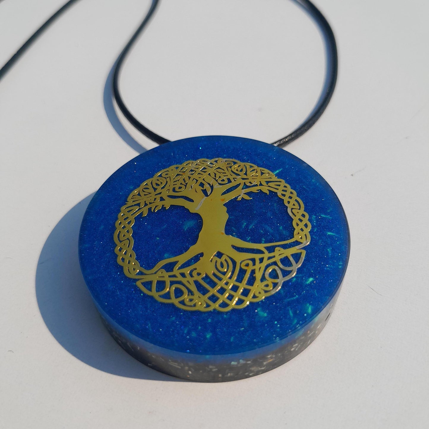 Colgante Orgonita Árbol de la Vida Azul con Shungita | Protección 5G, EMF, Energía Orgone, Hecho a Mano