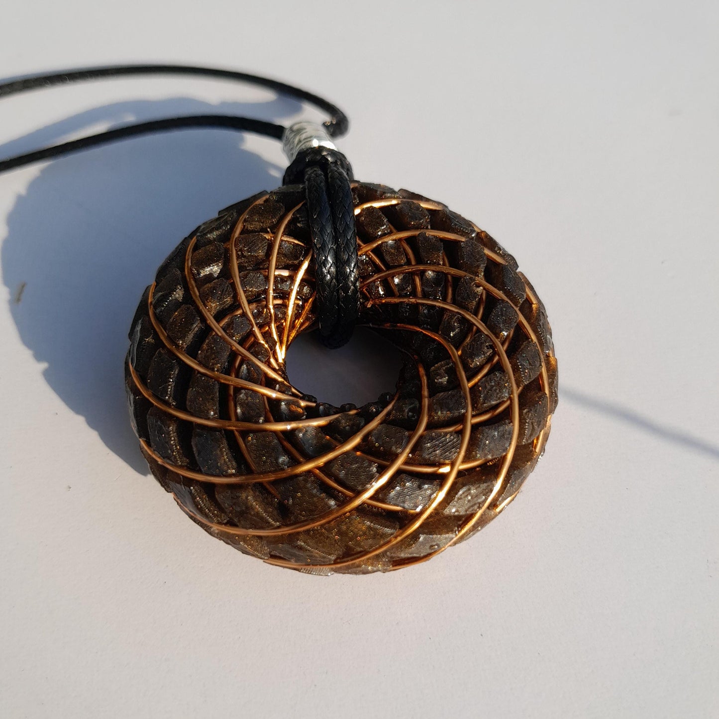 Bobina Torus Rodin Azul con Shungit- 50mm- Generador de Ondas de Vórtice