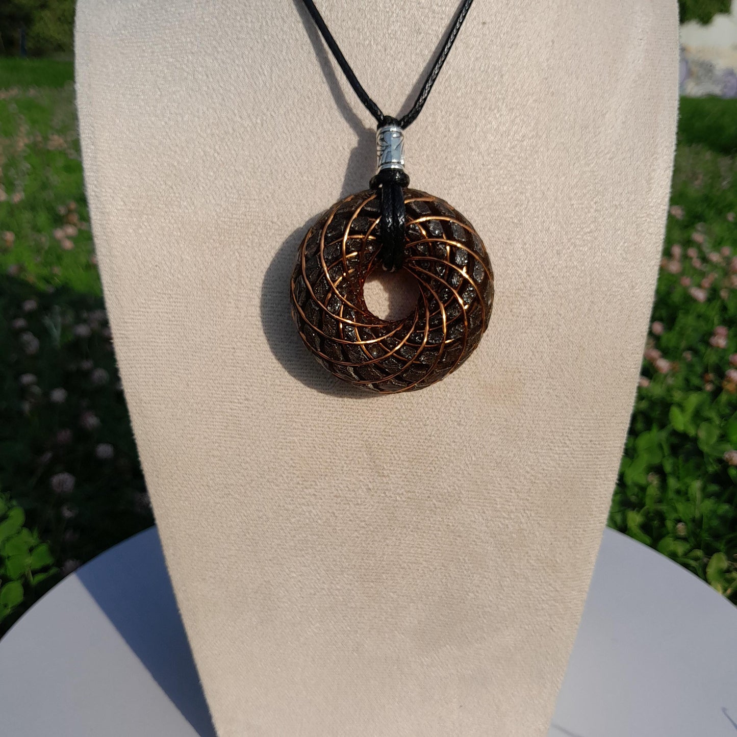 Bobina Torus Rodin Azul con Shungit- 50mm- Generador de Ondas de Vórtice