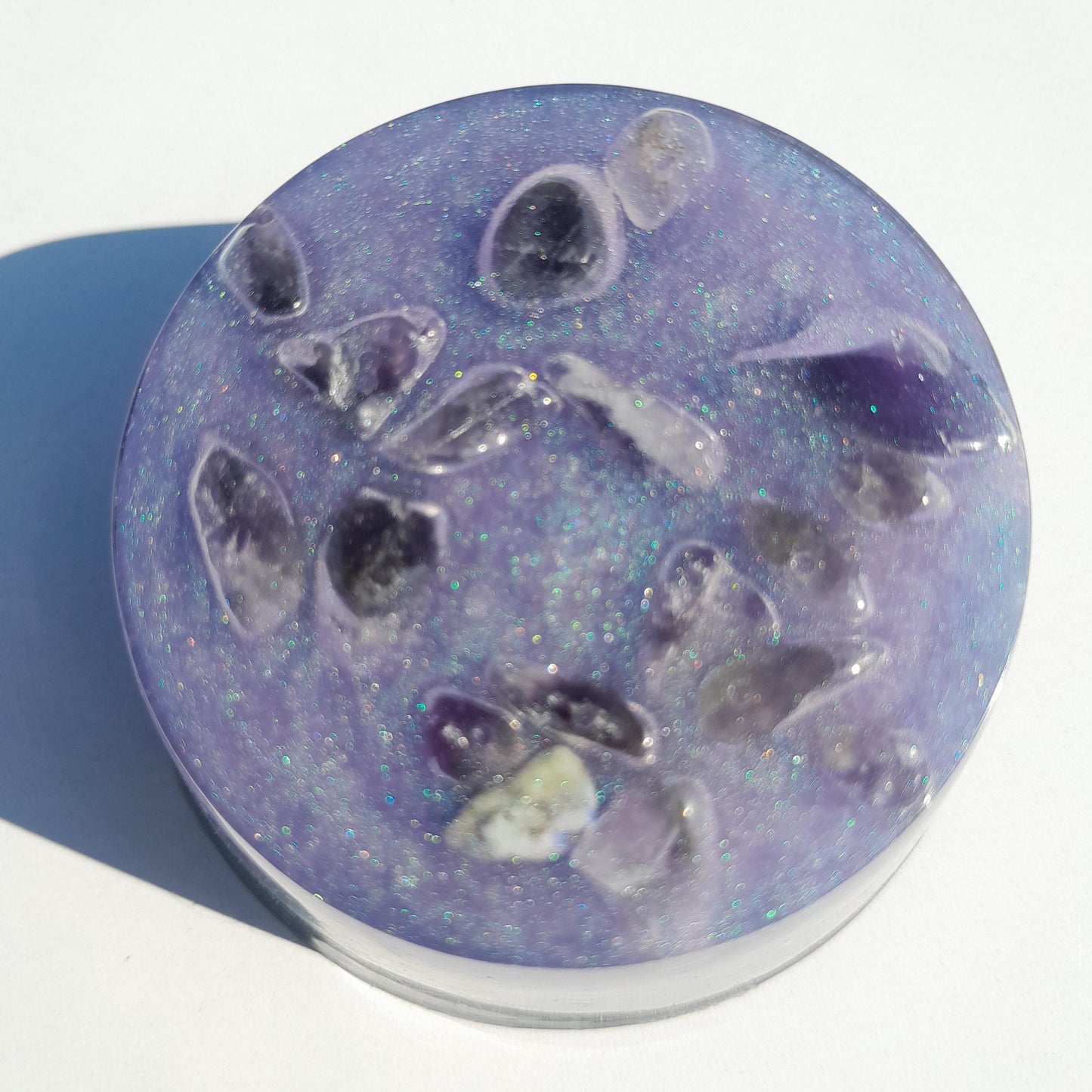 Orgonita Violeta con Chips de Amatista- Edición Especial- Protección 5G- Decoración Espiritual