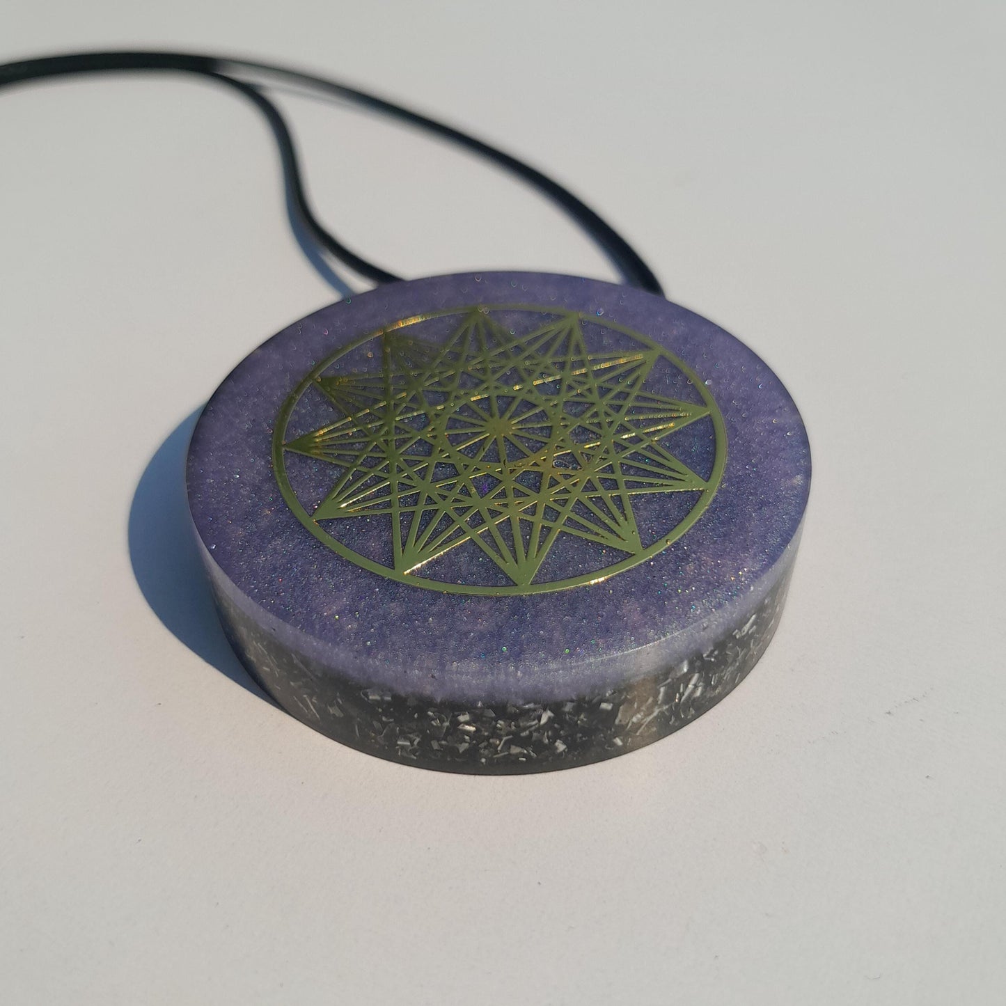 Colgante Orgonita Estrella de 12 Puntas con Shungita Azul | Protección 5G, EMF, Energía Orgone, Hecho a Mano
