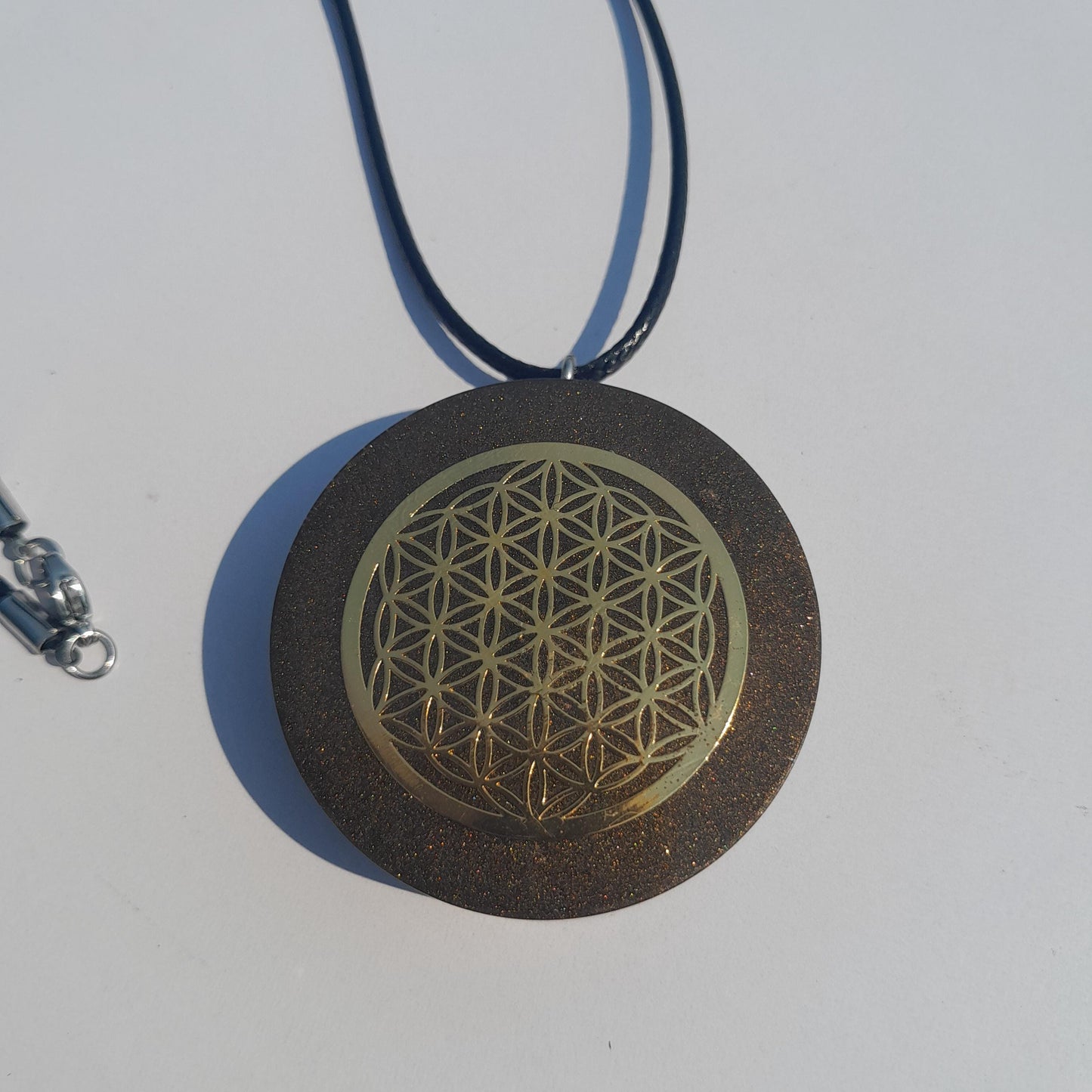 Colgante Orgonita Flor de la Vida con Shungita| Protección 5G, EMF, Energía Orgone, Hecho a Mano