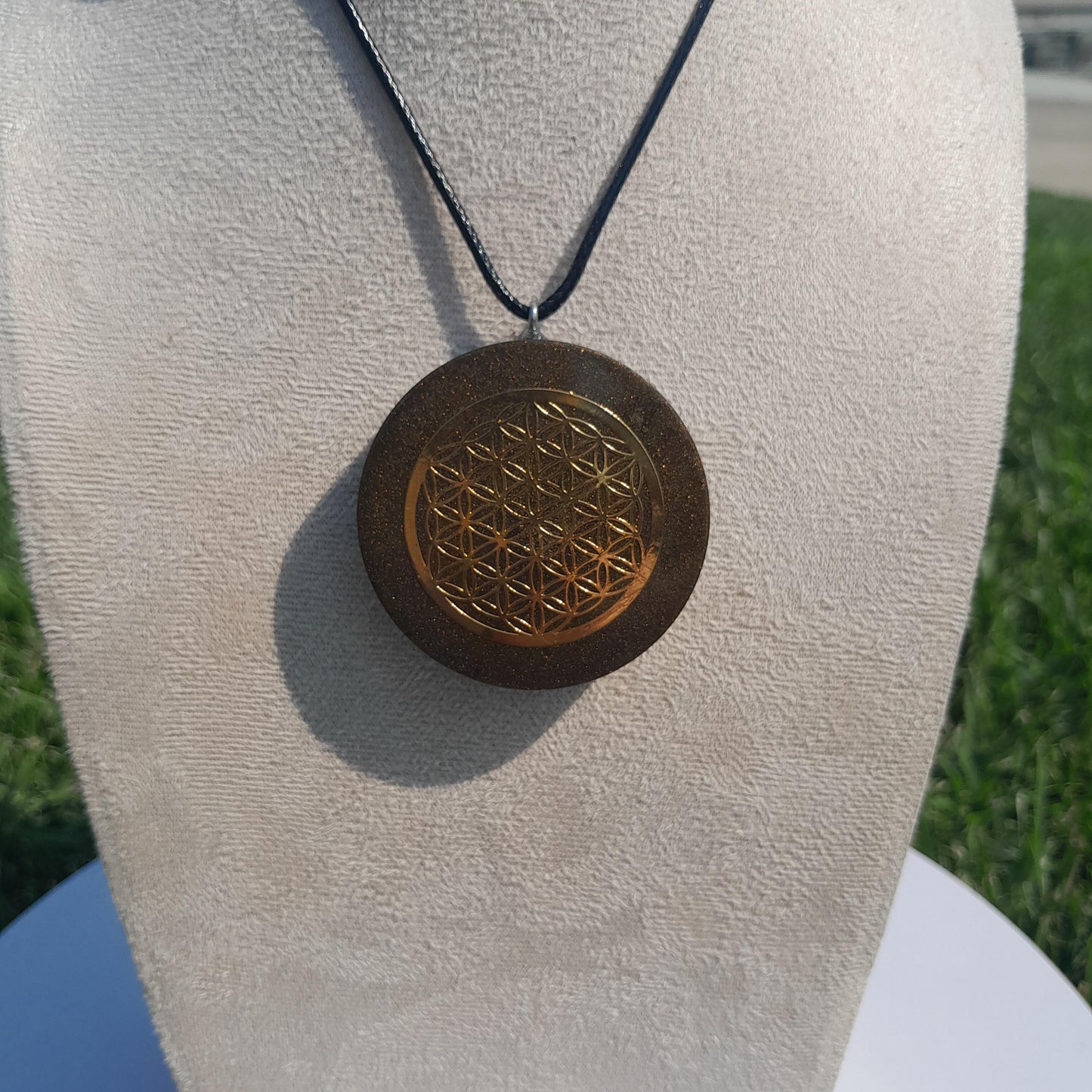 Colgante Orgonita Flor de la Vida con Shungita| Protección 5G, EMF, Energía Orgone, Hecho a Mano