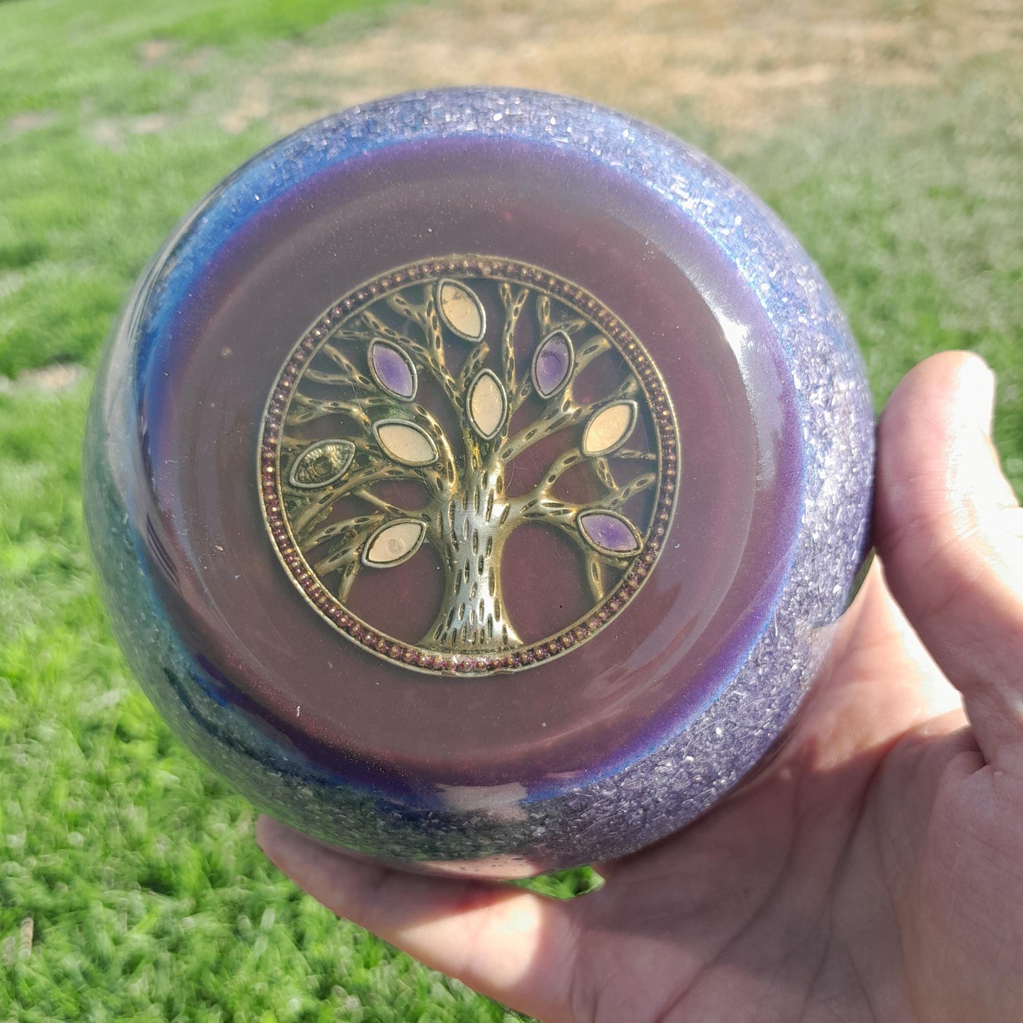 Orgonita Semiesfera Árbol de la Vida - Protector 5G y Transmutador de Energía- Hecho a Mano