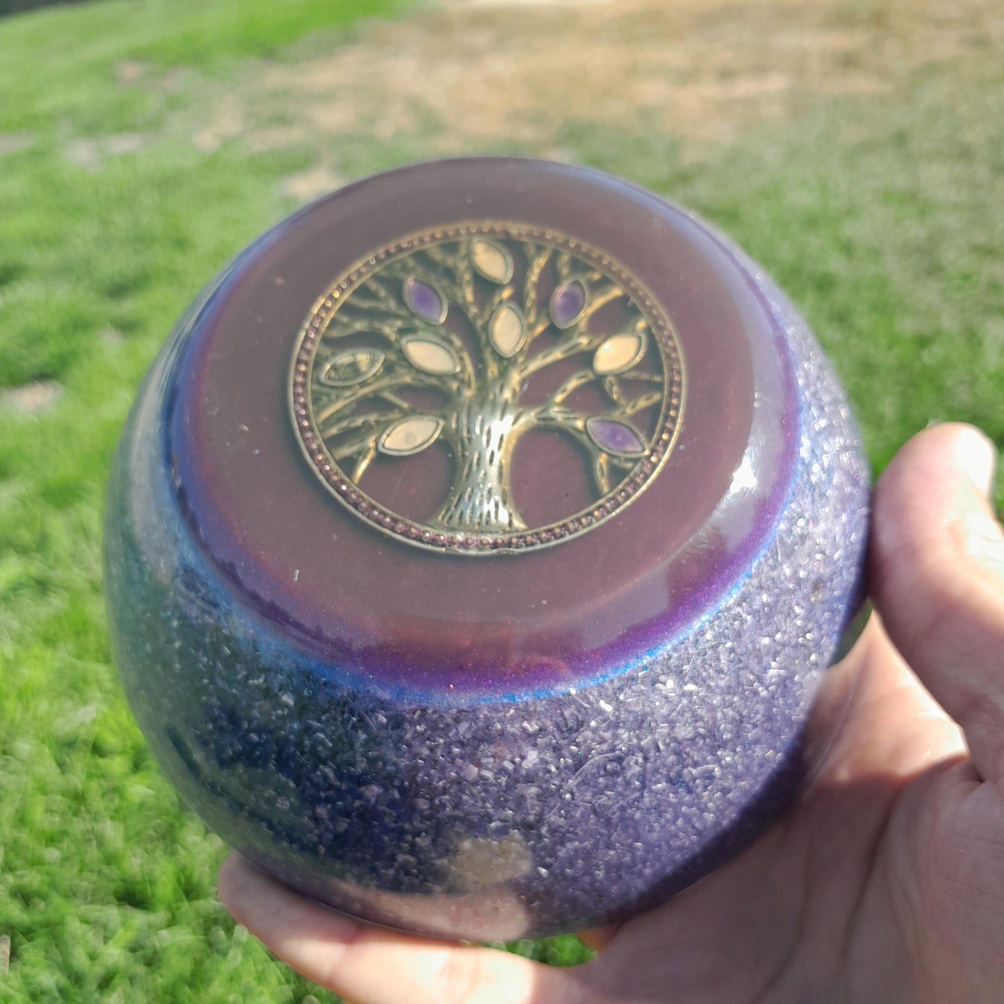 Orgonita Semiesfera Árbol de la Vida - Protector 5G y Transmutador de Energía- Hecho a Mano