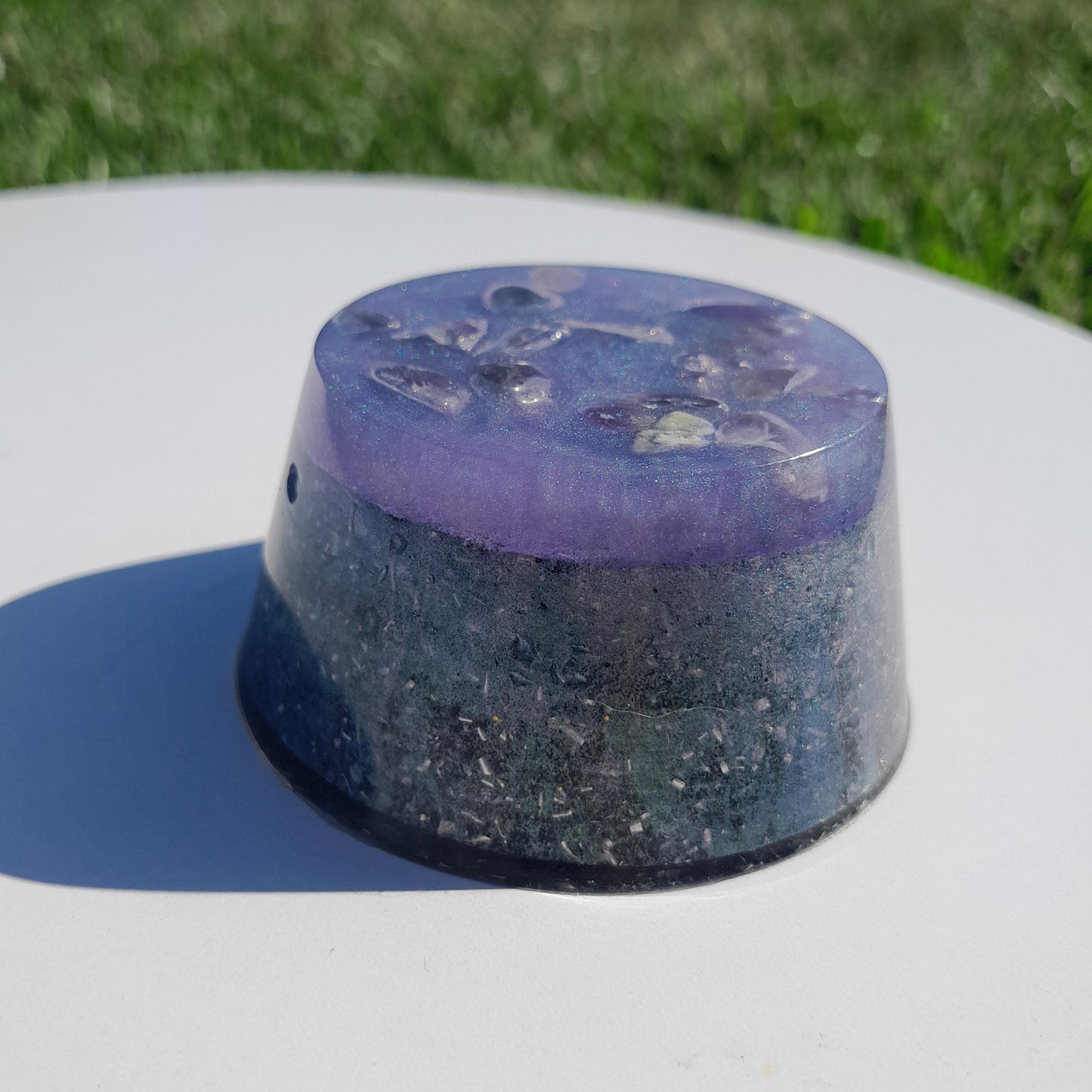 Orgonita Violeta con Chips de Amatista- Edición Especial- Protección 5G- Decoración Espiritual