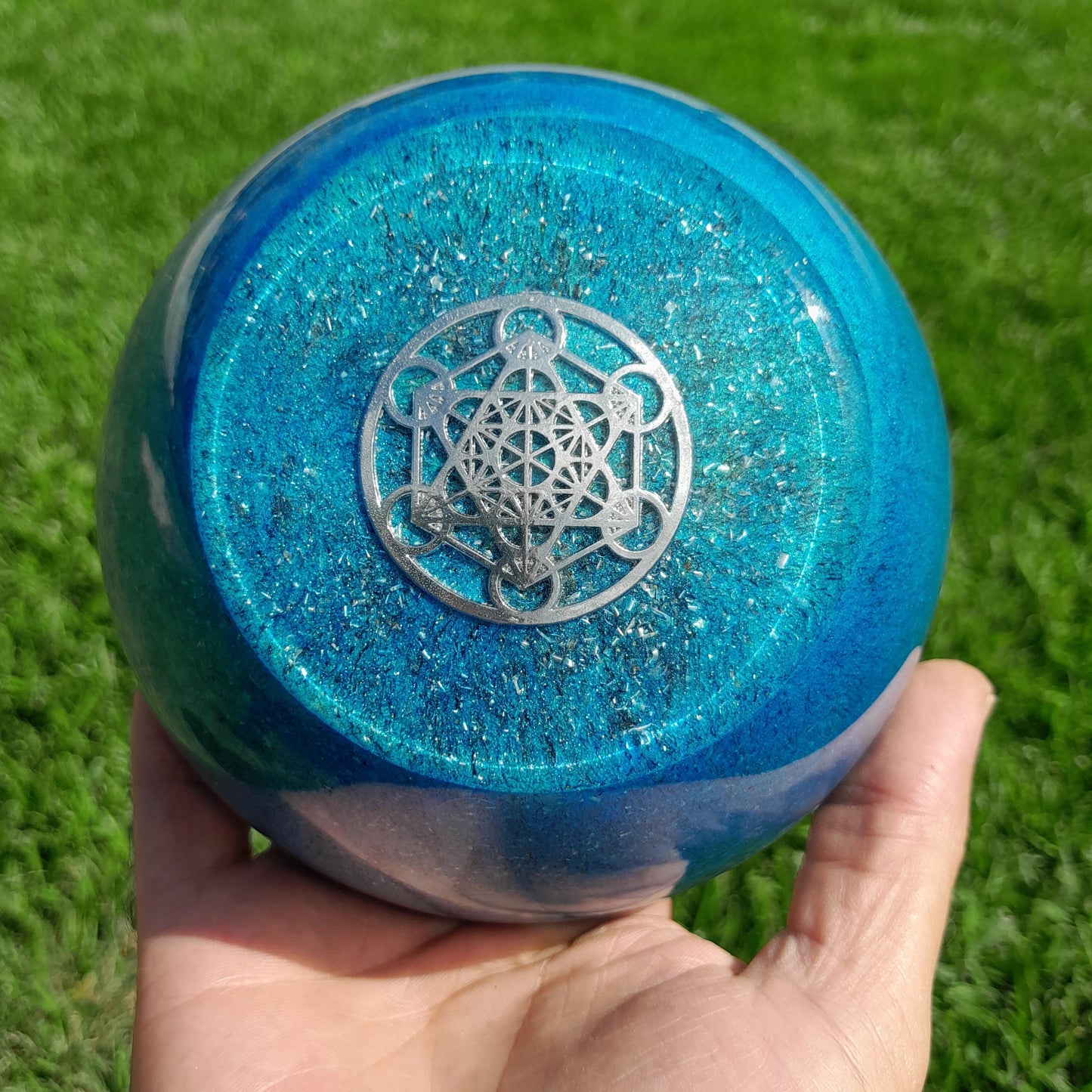 Orgonita Semiesfera Metatron Azul - Protector 5G EMF y Transmutador de Energรญa