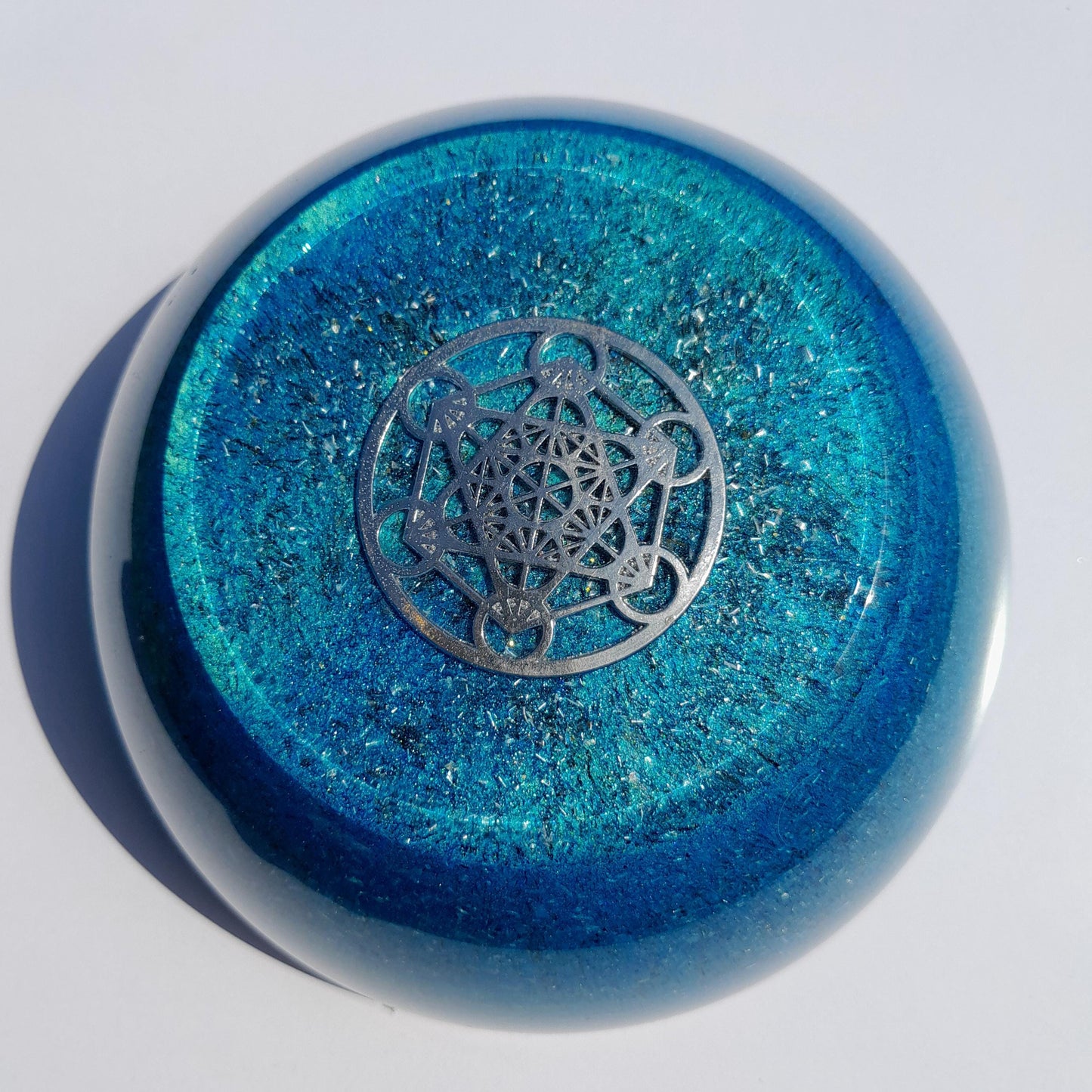 Orgonita Semiesfera Metatron Azul - Protector 5G EMF y Transmutador de Energรญa