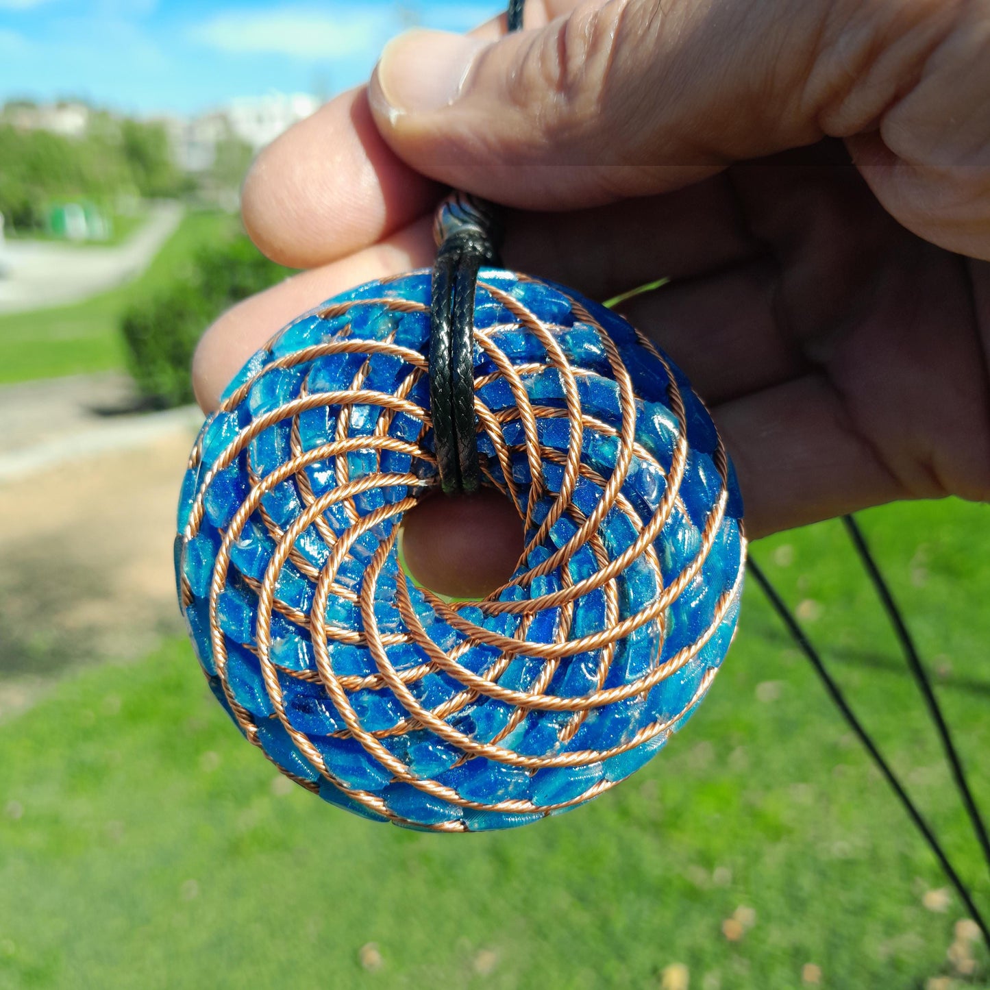 Bobina Torus de Rodin Chips de Lapislázuli- 62mm-Generador de Ondas de Vórtice