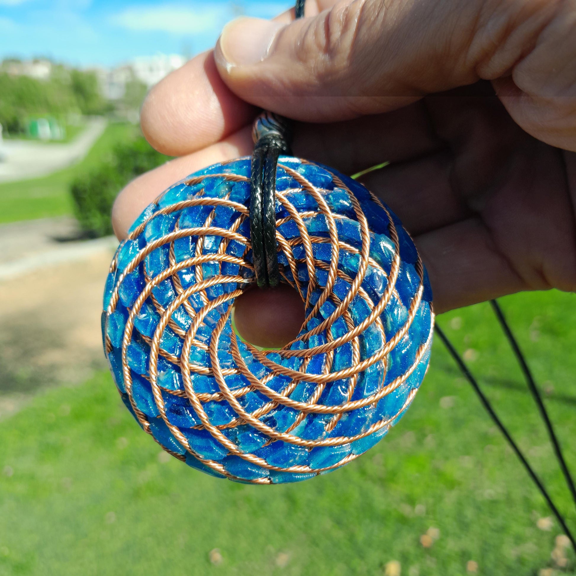 Bobina Torus de Rodin Chips de Lapislázuli- 62mm-Generador de Ondas de Vórtice
