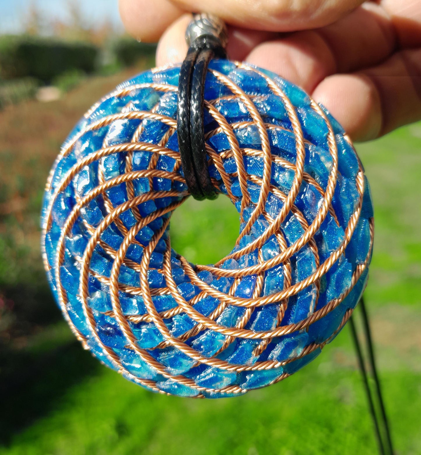 Bobina Torus de Rodin Chips de Lapislázuli- 62mm-Generador de Ondas de Vórtice